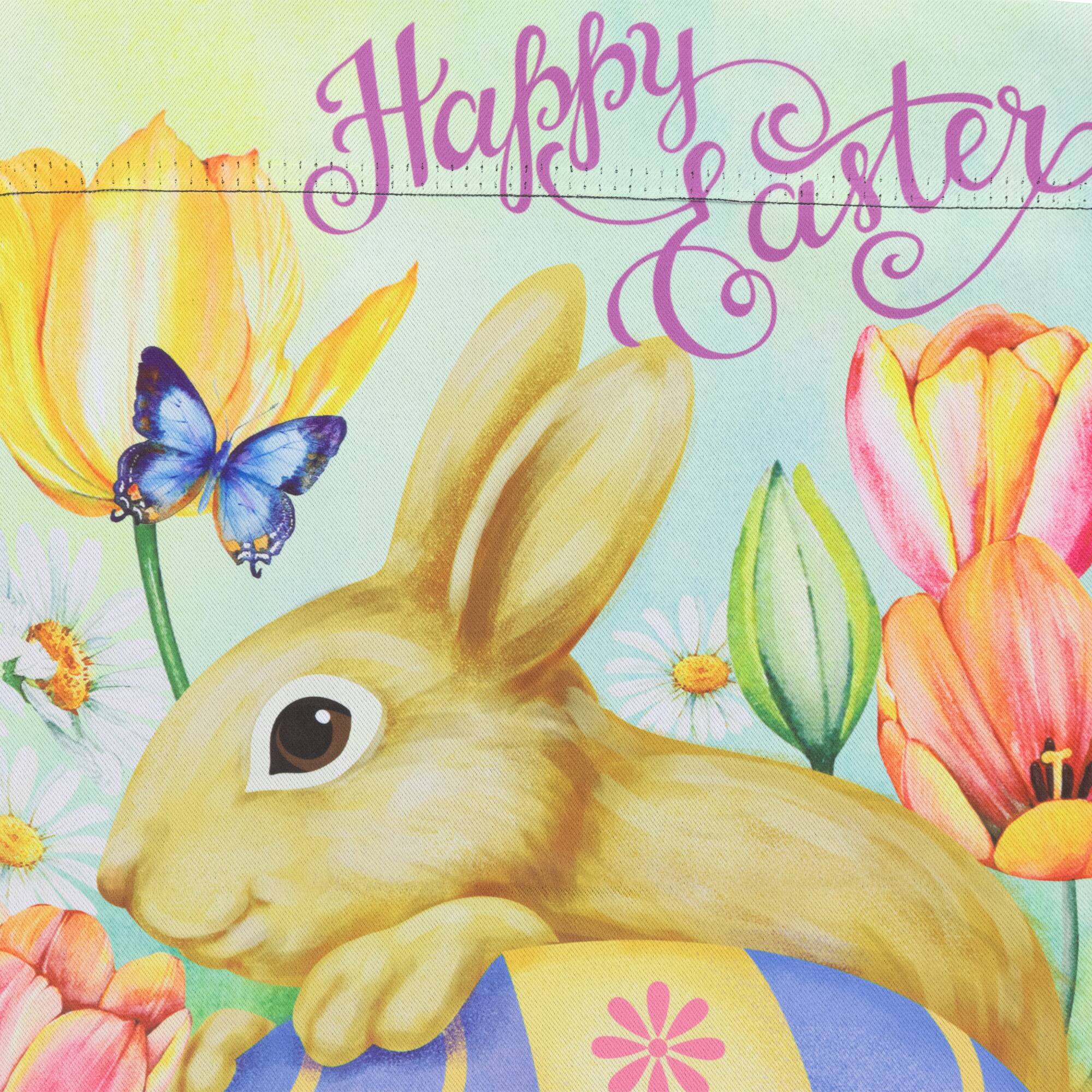 Springtime Colors Happy Easter Bunny & Eggs Garden Flag