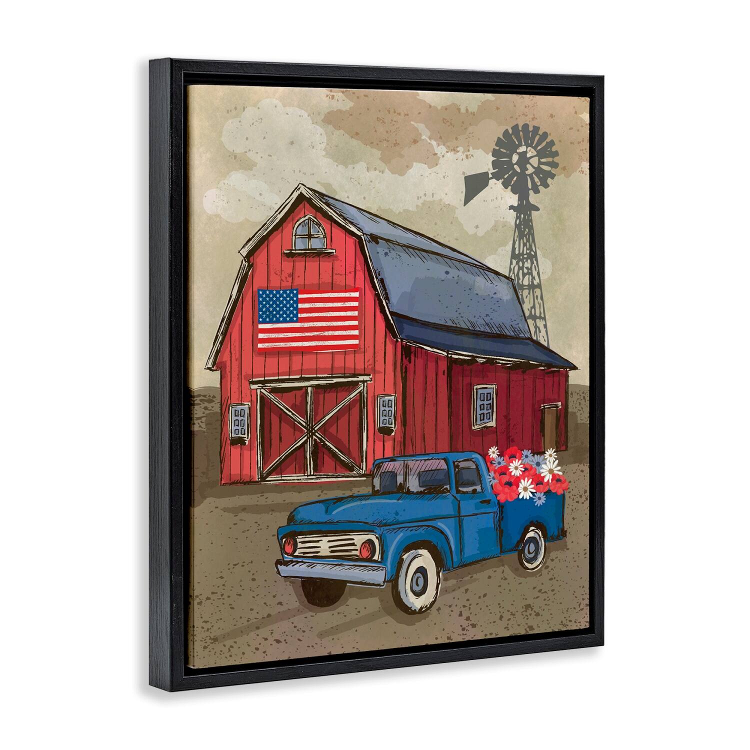 Stupell Industries Vintage Americana Barn Floater Framed Art