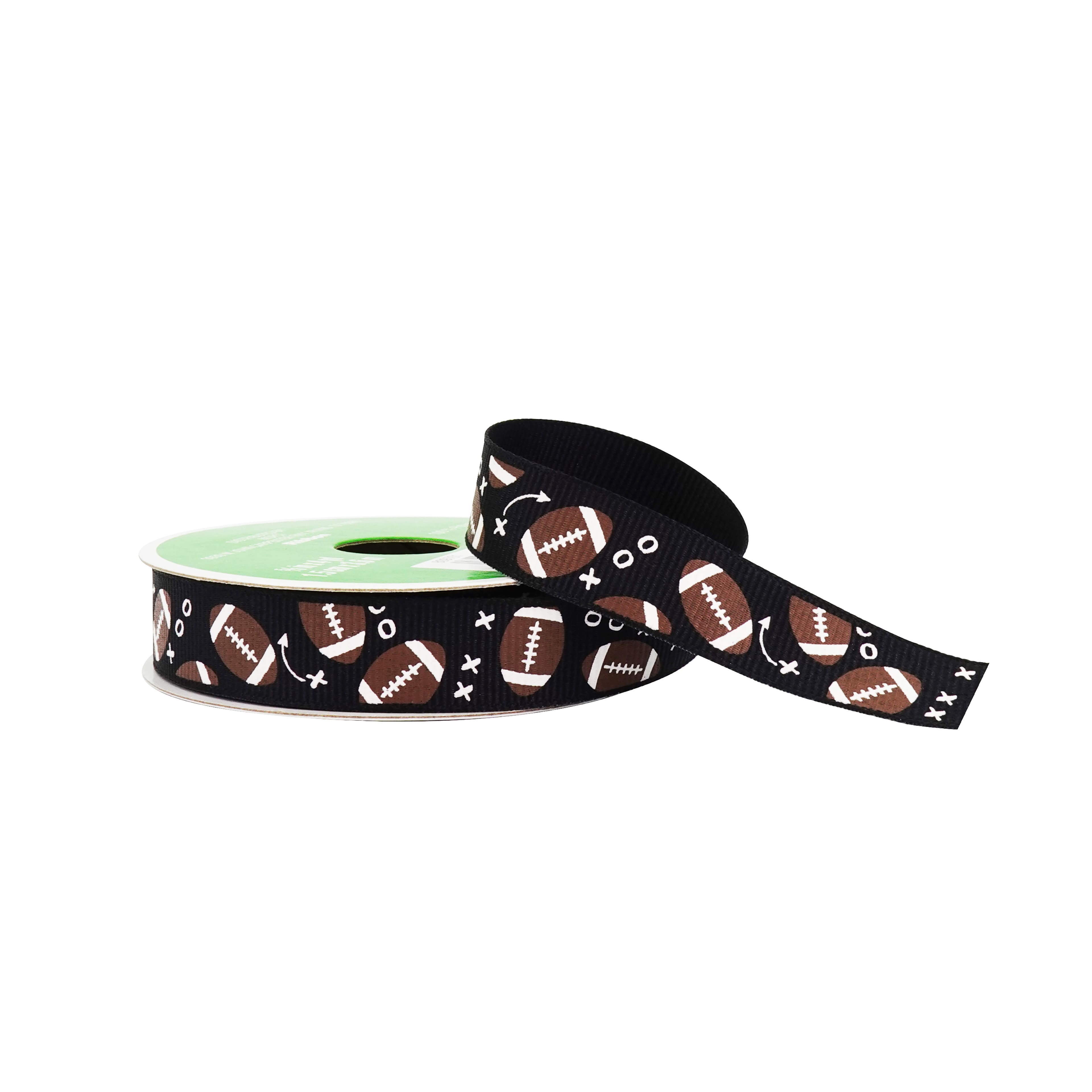 5/8" x 4yd. Black Football Plays Grosgrain Ribbon by Celebrate It®