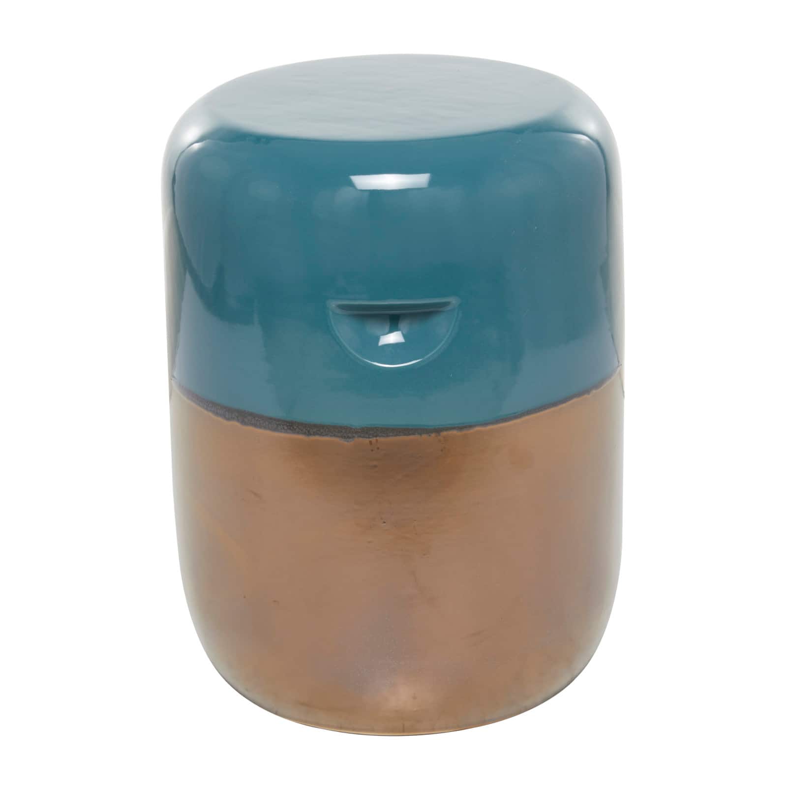 Blue Stoneware Contemporary Accent table 13" x 13" x 18"