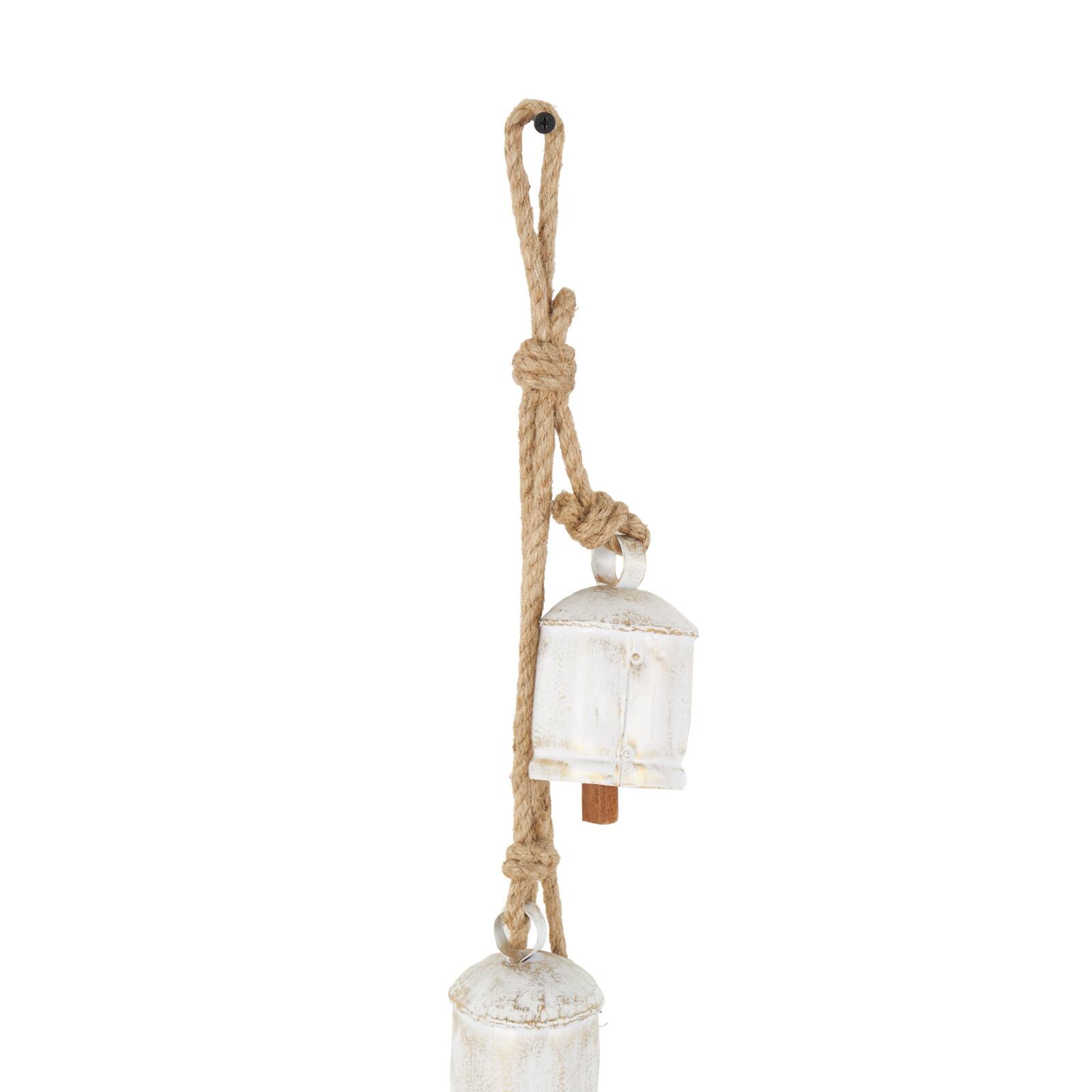 29" Metal Decorative Bell Cluster with Jute Hanging Rope