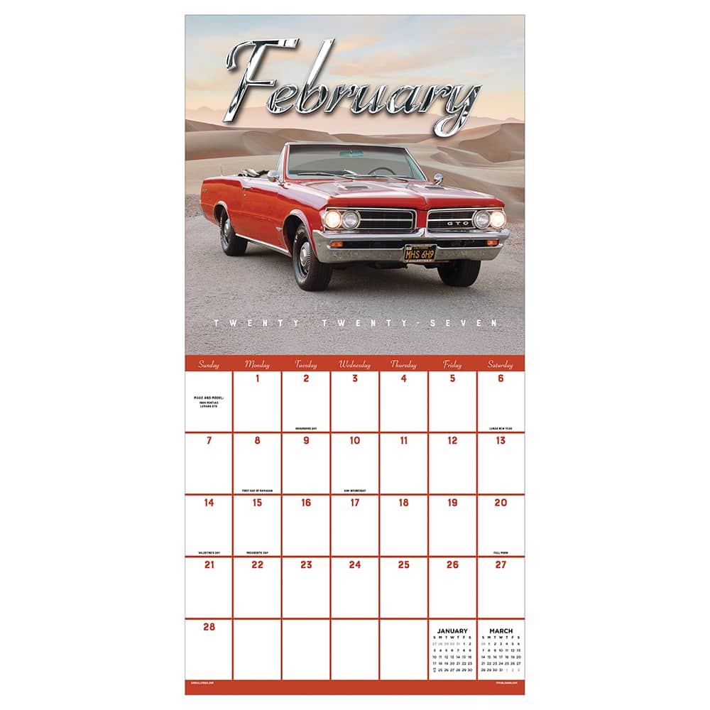 2027 Classic Cars Wall Calendar