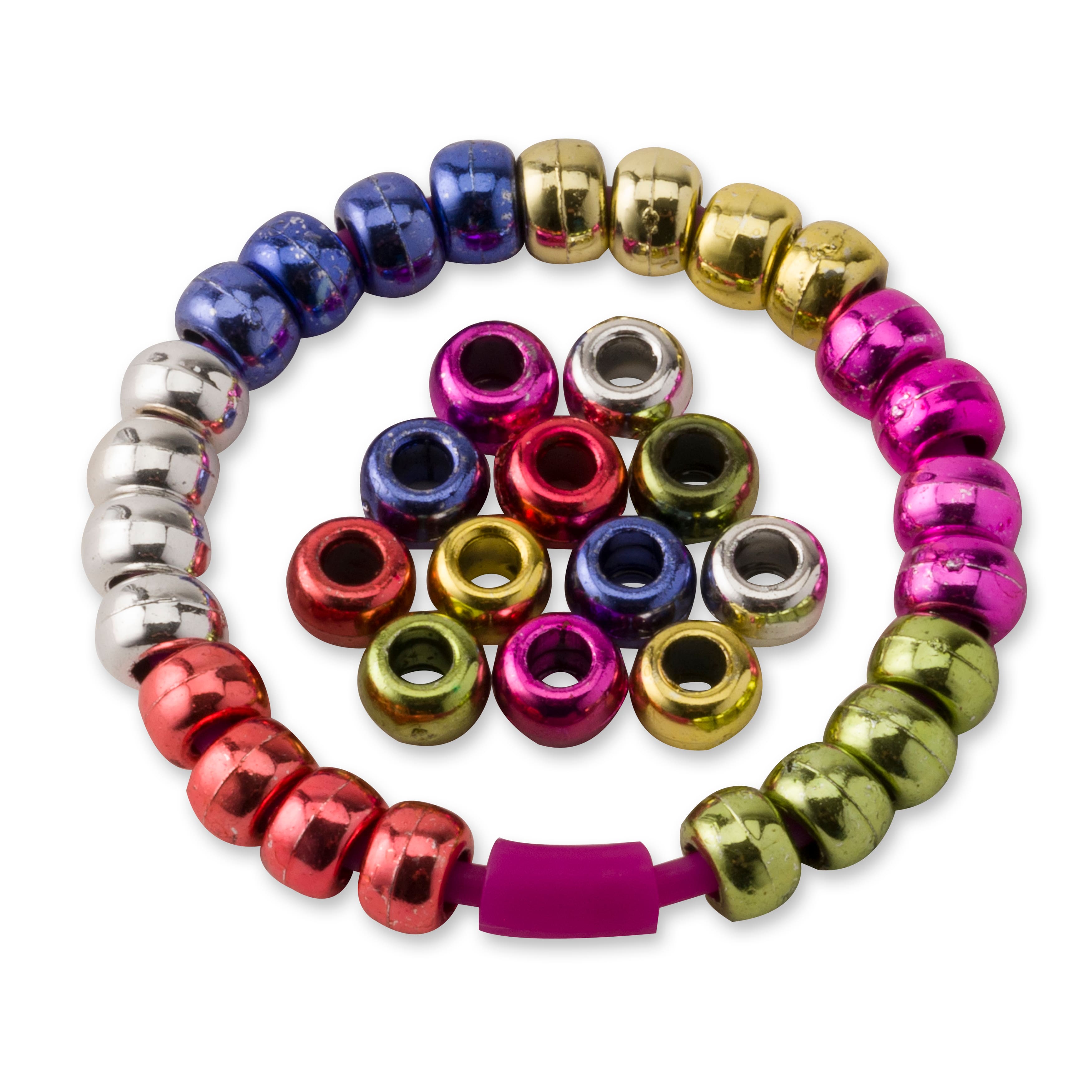 12 Packs: 280 ct. (3,360 total) Metallic Pony Beads by Creatology™, 6mm x 9mm