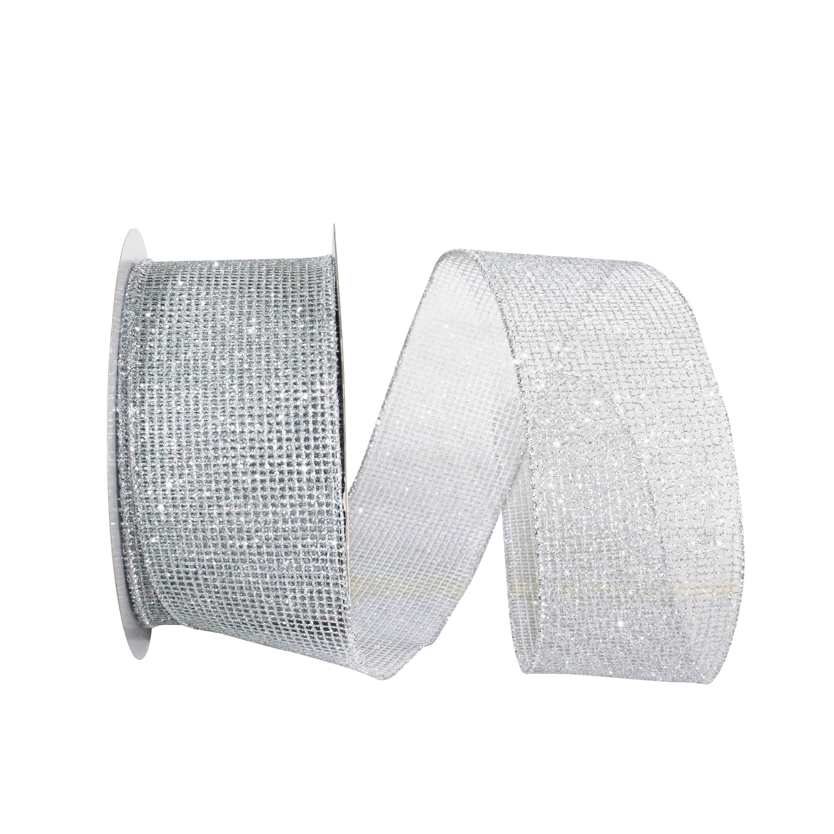 Reliant 2.5" x 20yd. Glitter Web Mesh Wired Metallic Ribbon