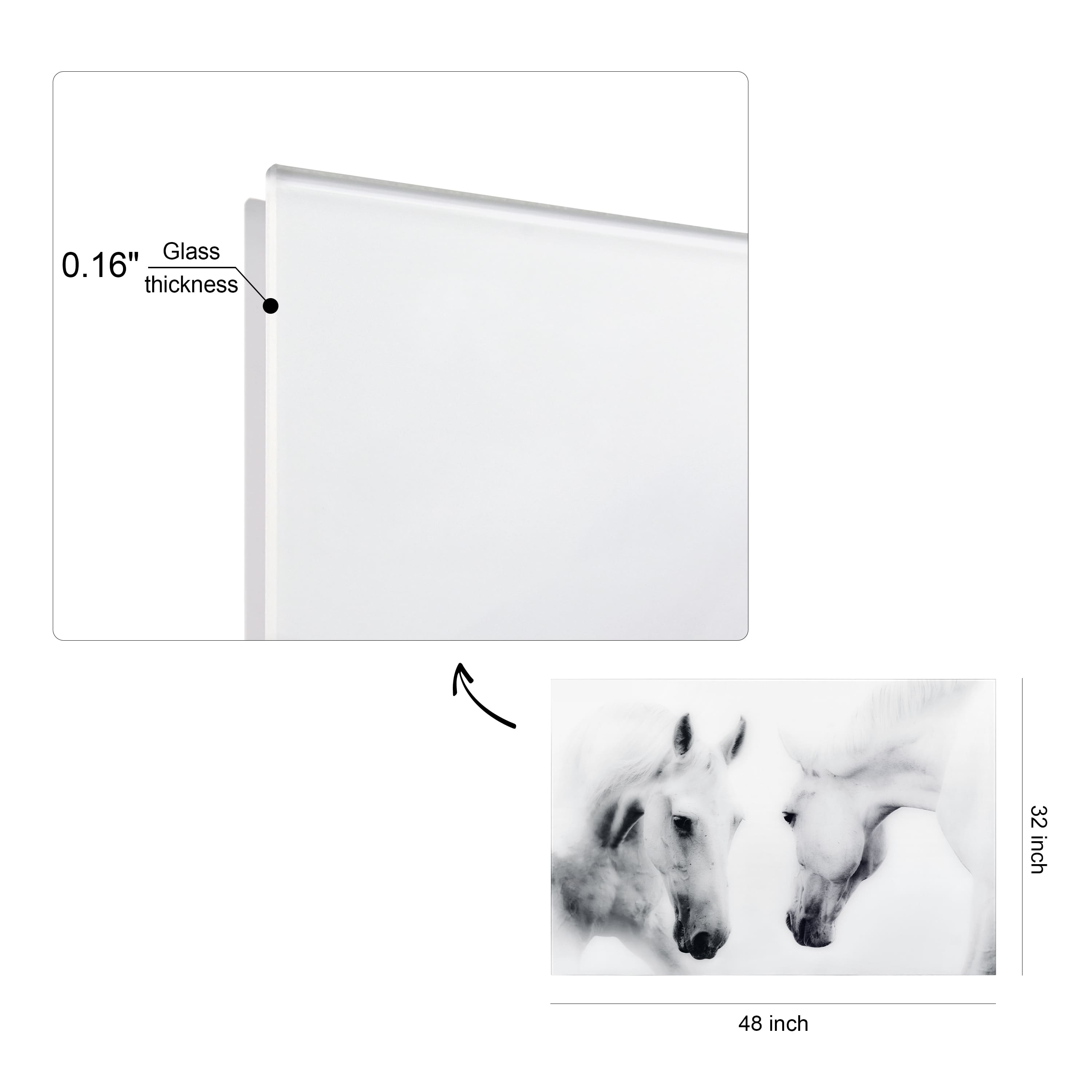 Empire Art Direct 48" x 32" Reflection Frameless Free Floating Tempered Glass Wall Art