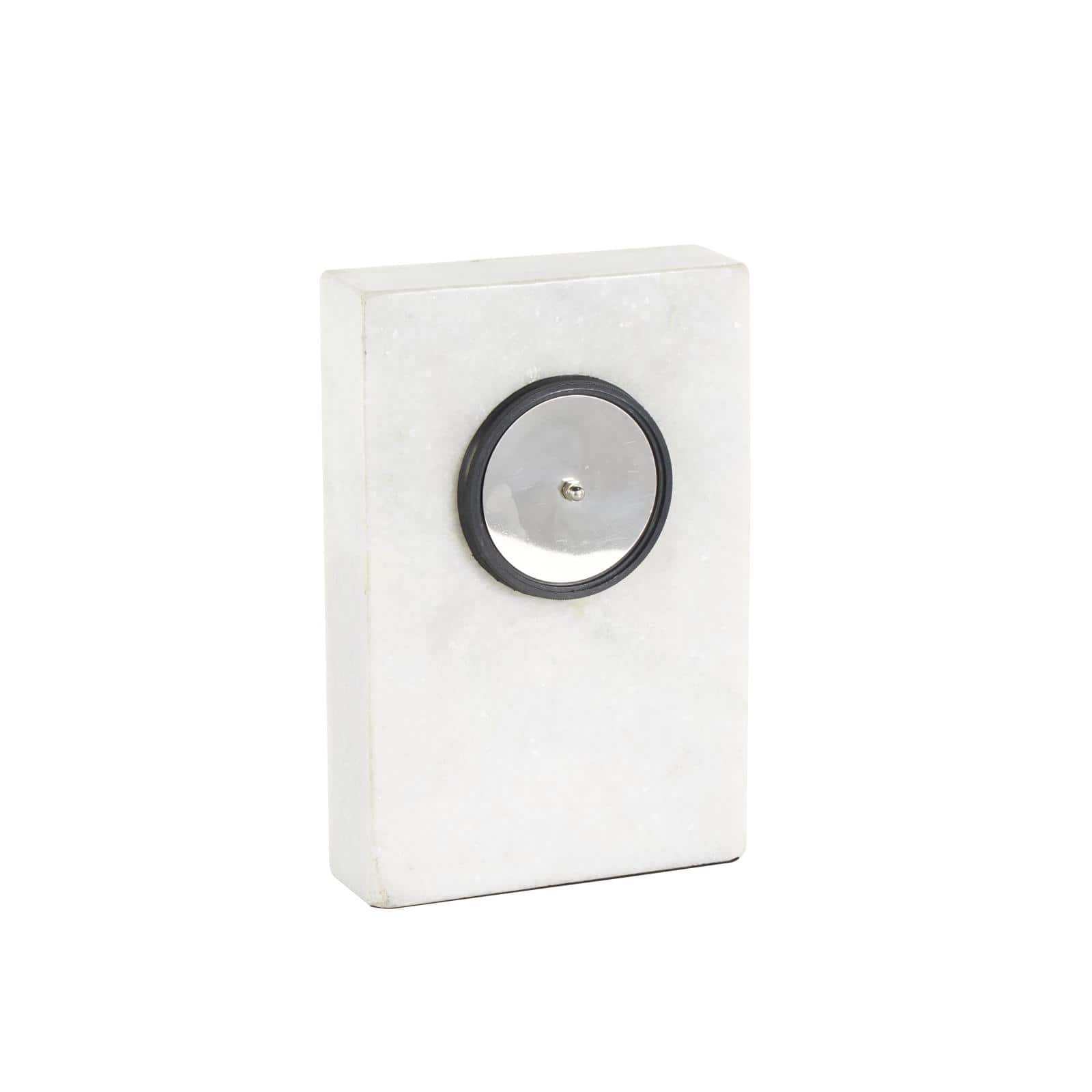 9" White Marble Rectangular Clock