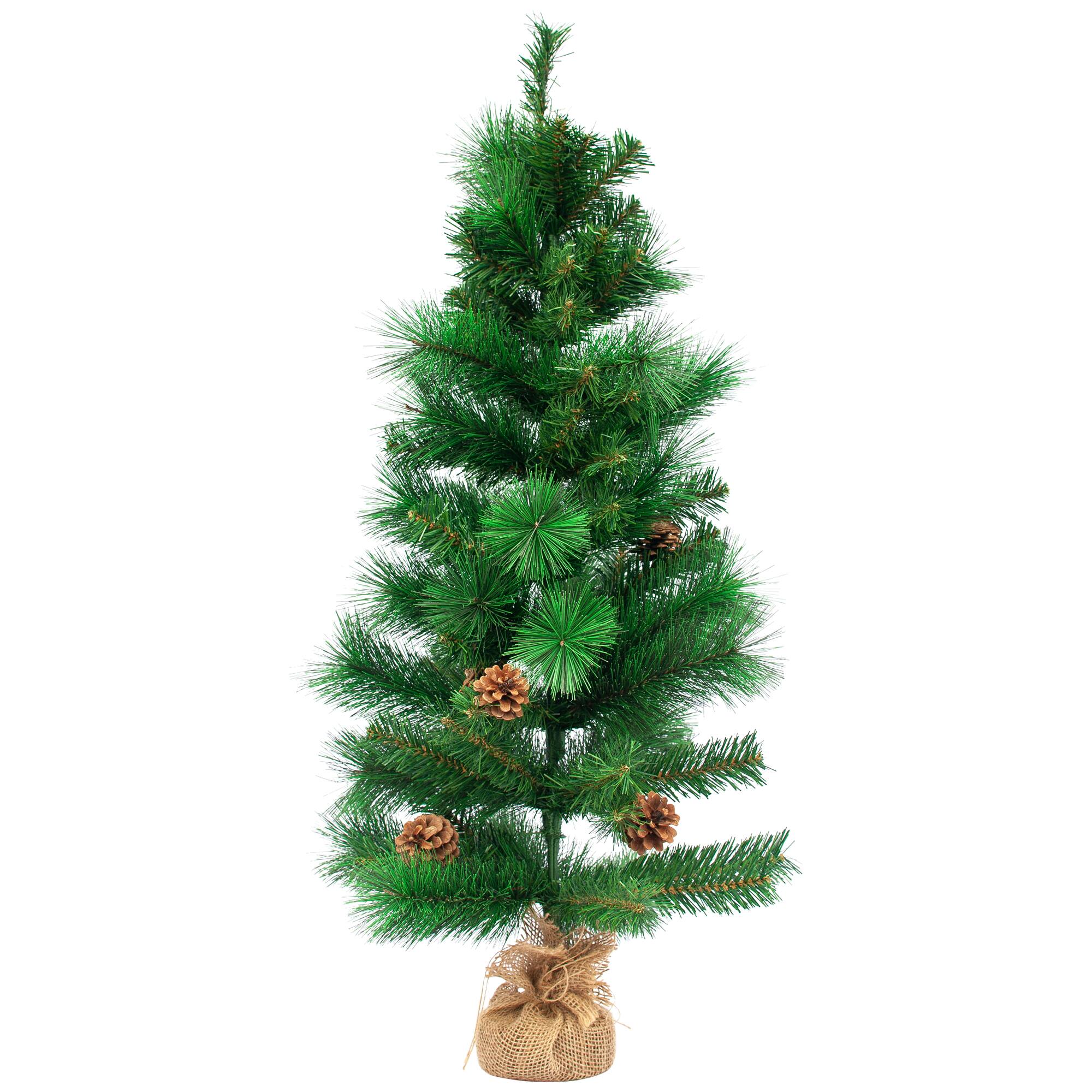 Northlight 39" Mixed Pine & Pinecones Artificial Christmas Tree in Jute Base