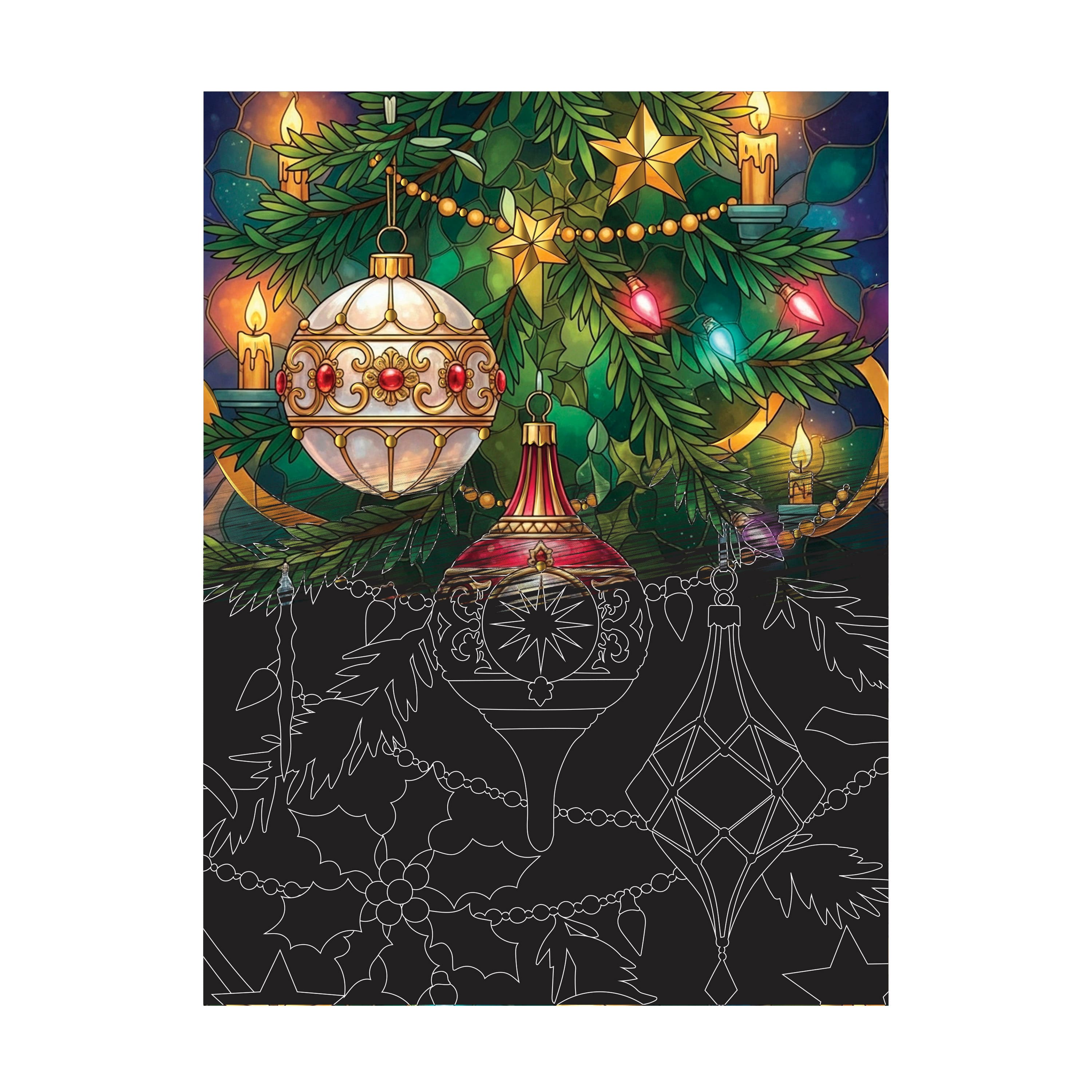 Brea Reese® 6" x 8" Stained Glass Christmas Scratch Art Paper Pad