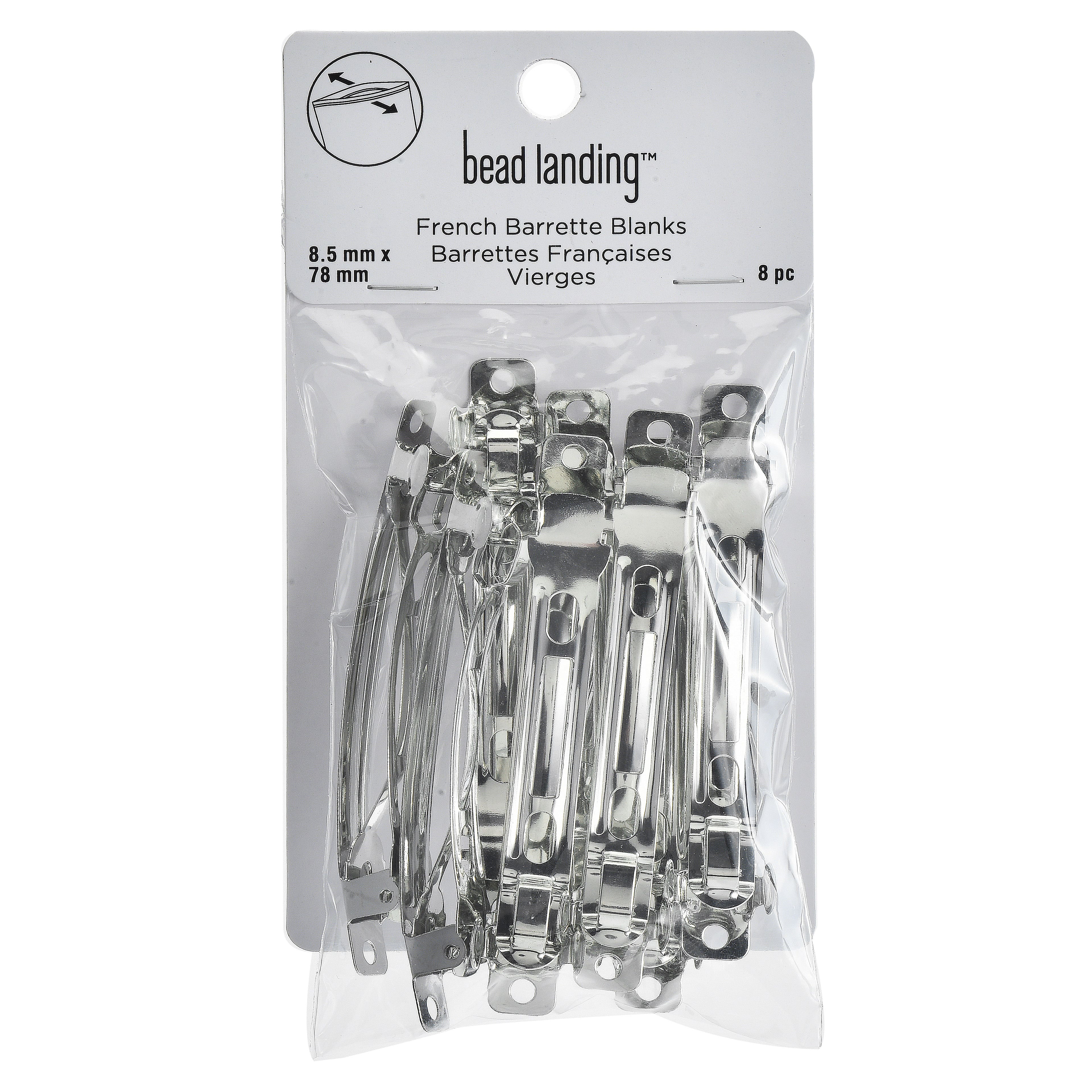 8.5mm French Barrette Blanks, 8ct. by Bead Landing™