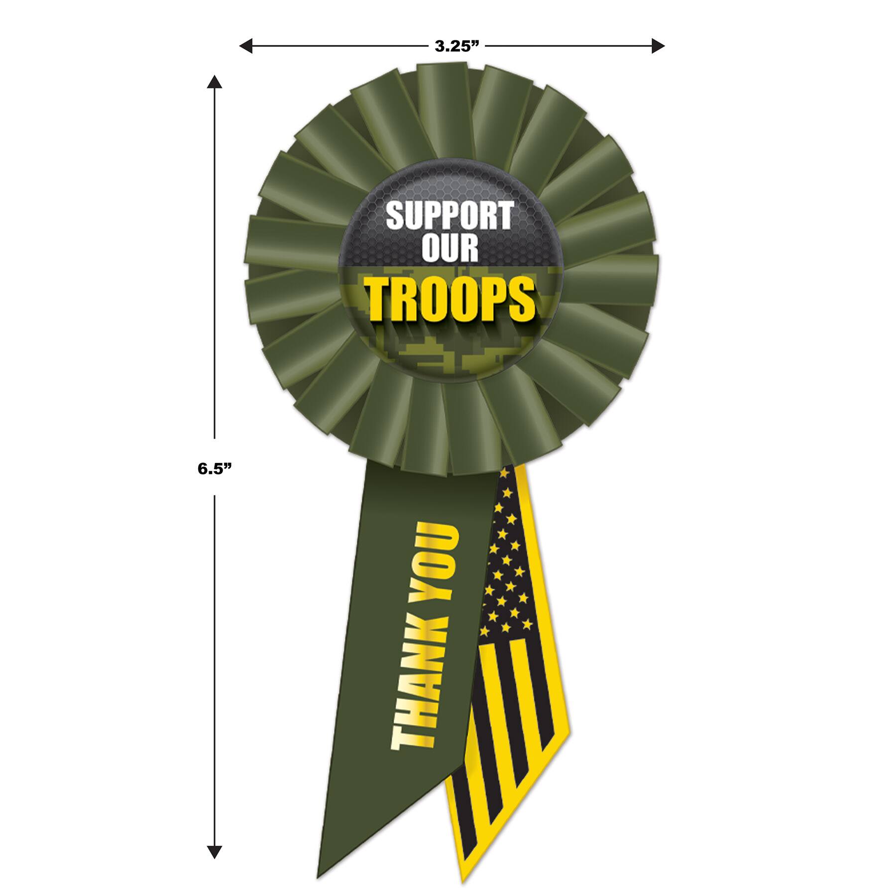 Beistle 6.5" Camouflage Support Our Troops Rosettes, 2ct.