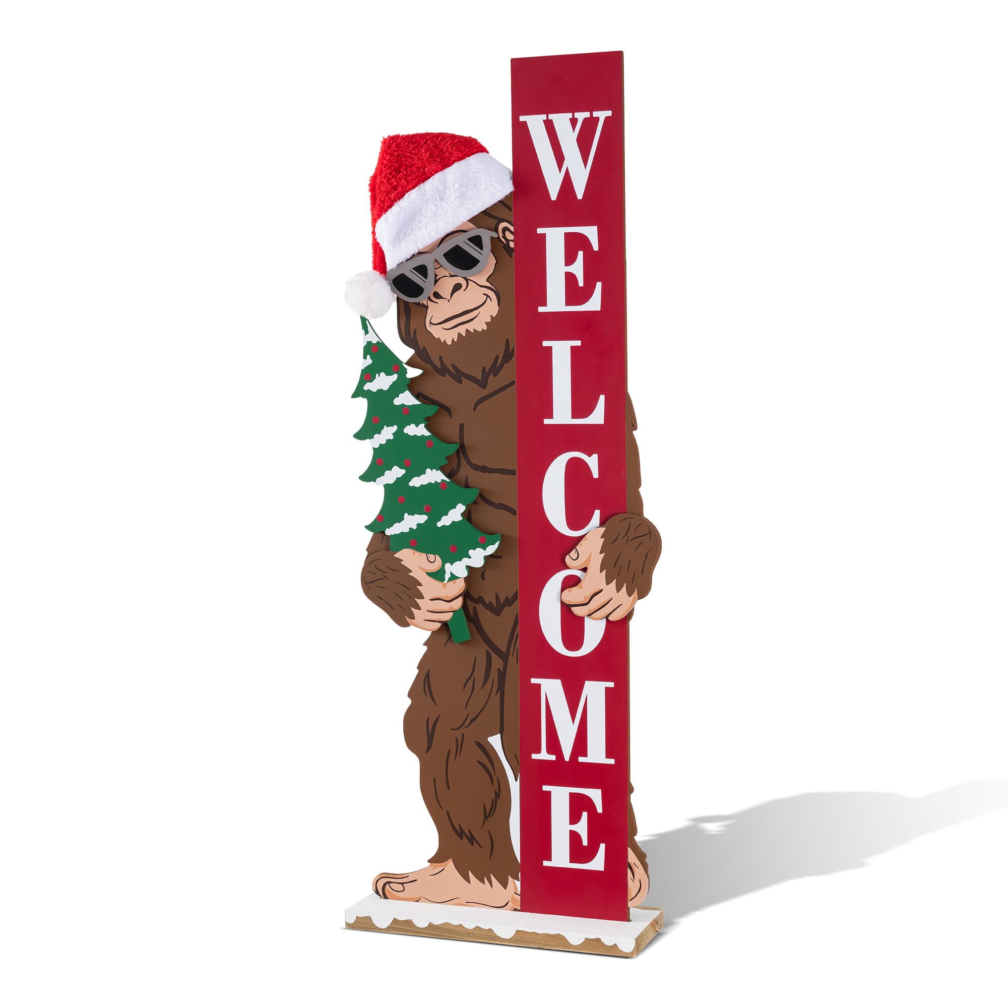 Glitzhome® 36.5" Christmas Wooden Big Foot Porch Decor