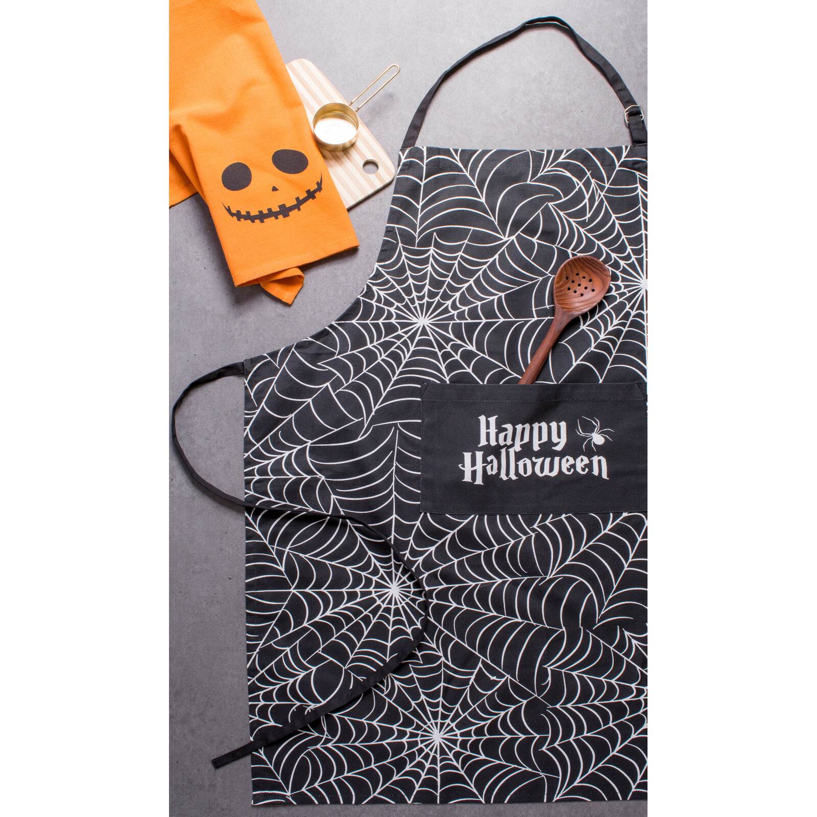 Happy Halloween Spider Web Chef Apron