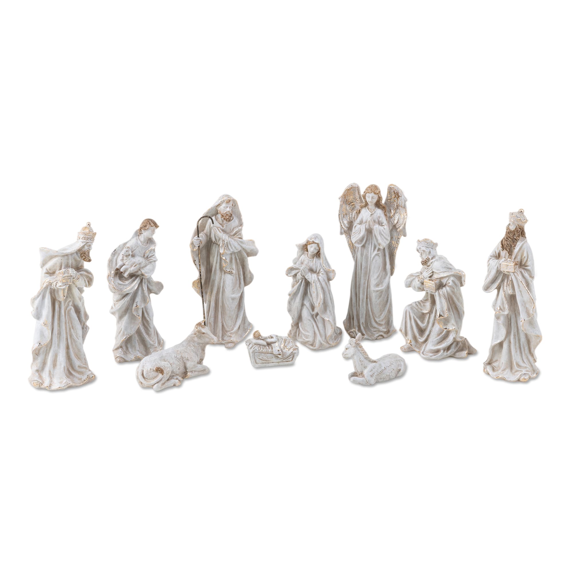 Glitzhome® 8" 10-Piece Christmas Nativity Figurine Set