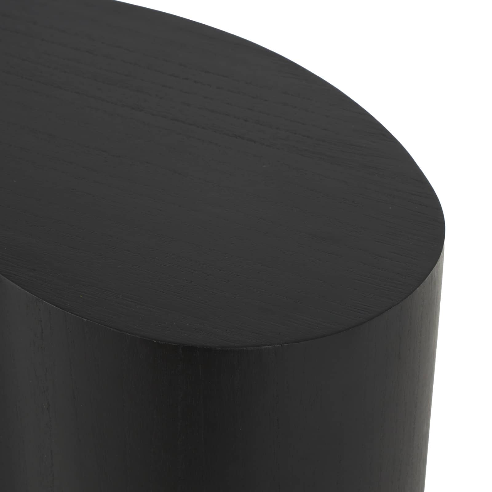 22.25" Black Wood Heart Inspired Side End Accent Table