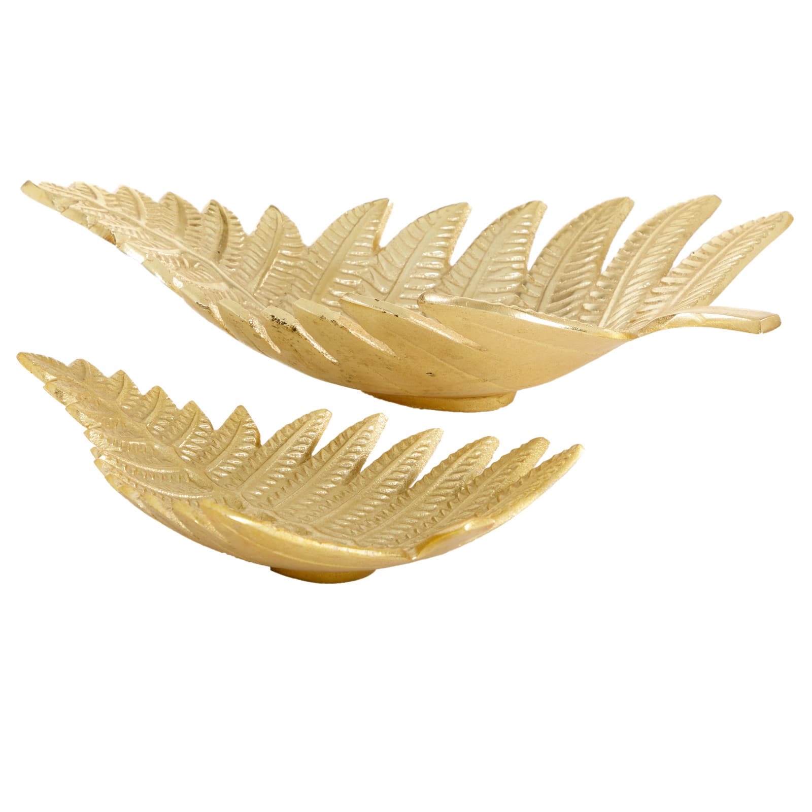 Gold Aluminum Contemporary Tray Set