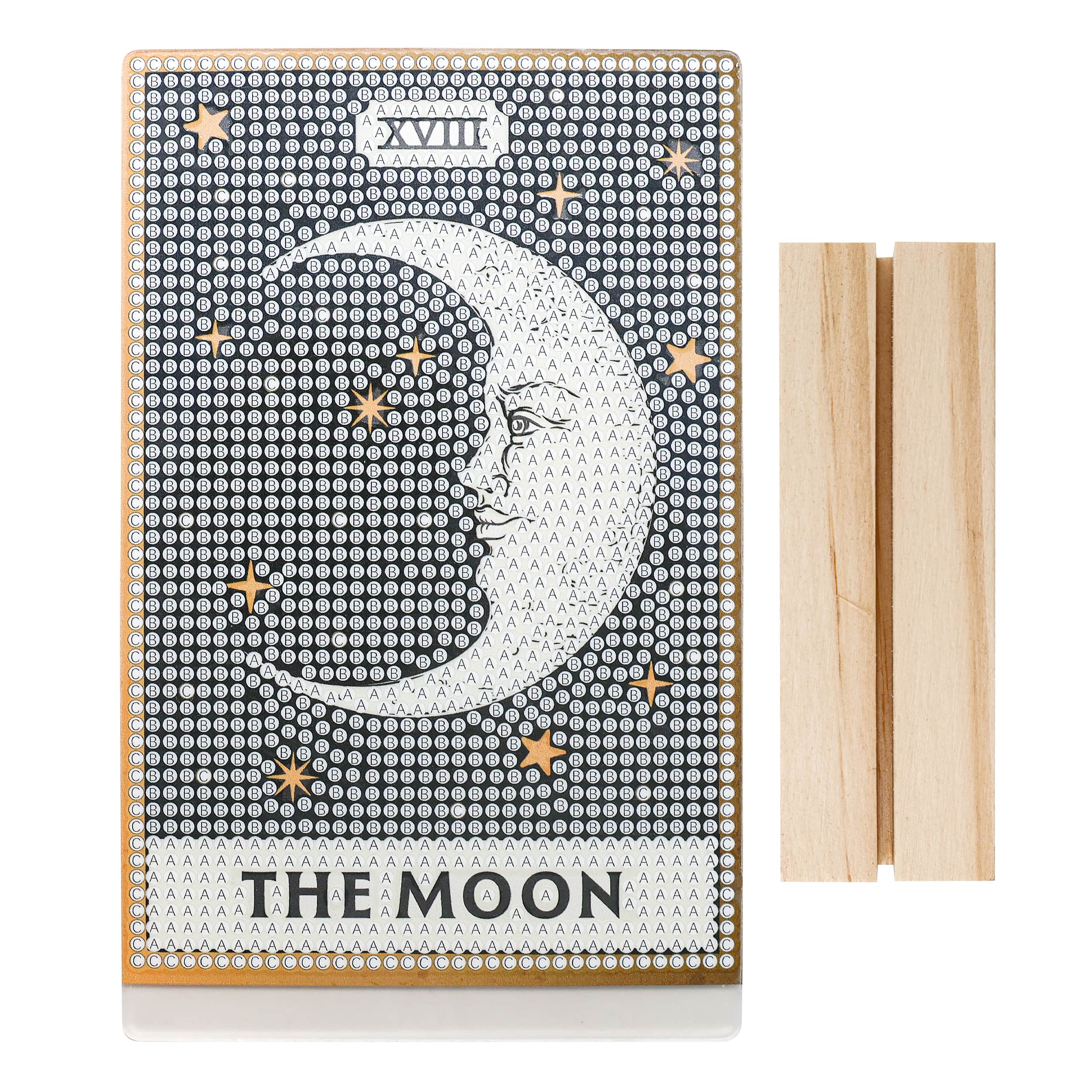 4" x 6" Moon Tarot Acrylic Surface Diamond Art Kit with Wood Stand by Make Market®