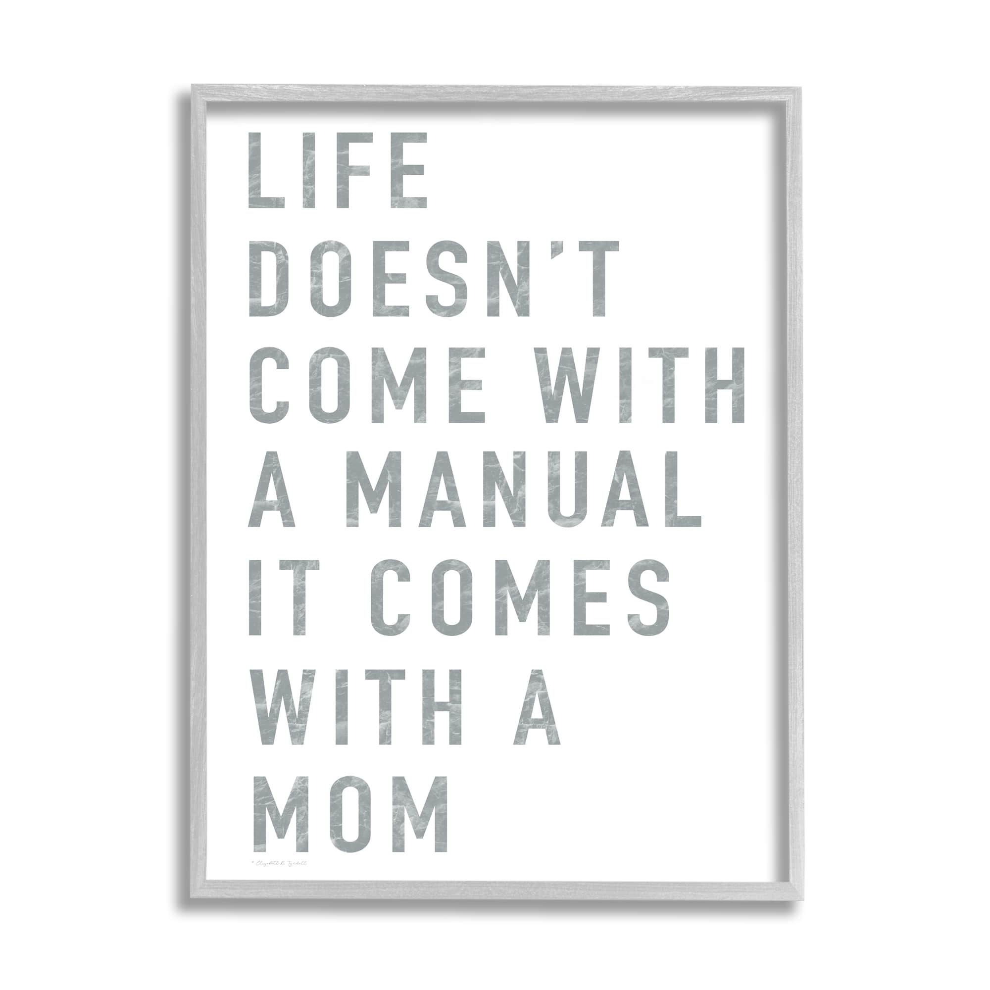 Stupell Industries Doesn't Come With Manual Mom Appreciation Phrase Grey Text in Frame Wall Art
