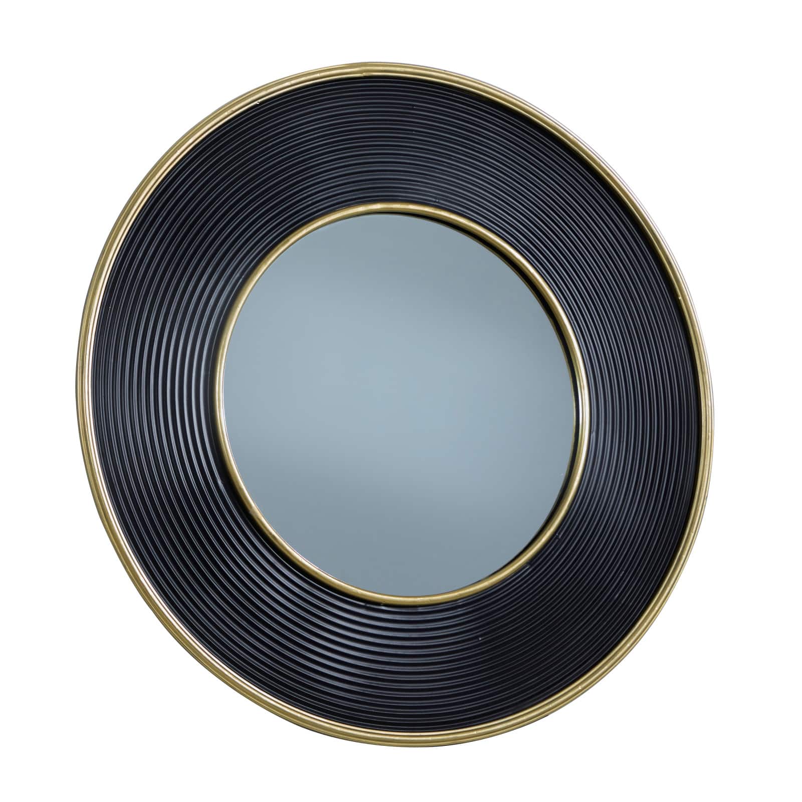 CosmoLiving by Cosmopolitan 35" Black Modern Metal Round Wall Mirror