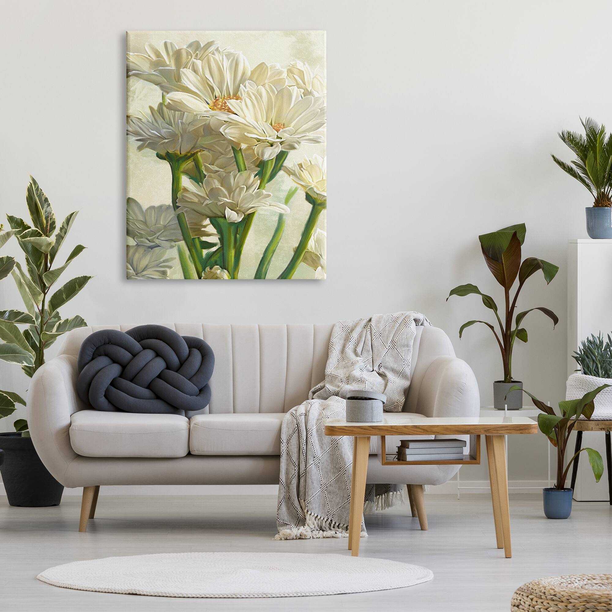 Stupell Industries Study of White Daisy Petals Canvas Wall Art