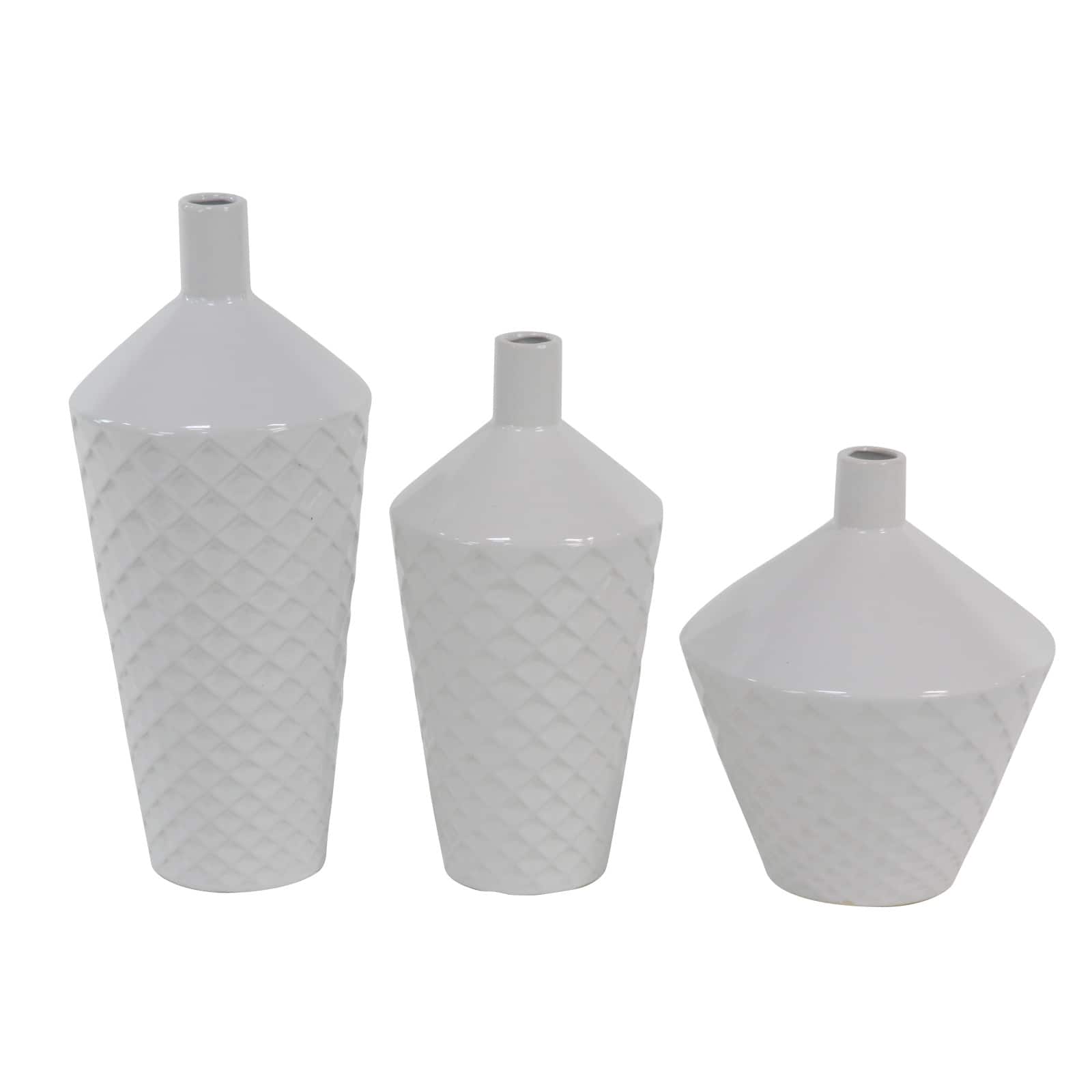 White Porcelain Modern Vase Set
