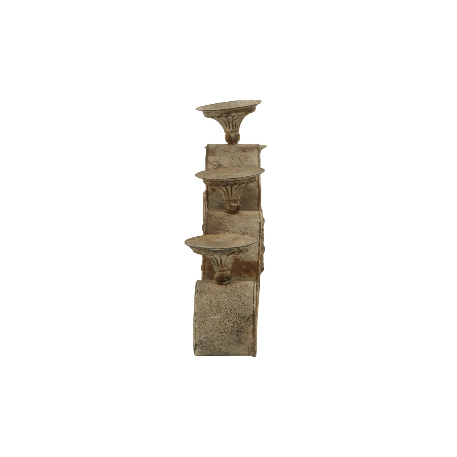 23'' Gray Iron Rustic Candle Holder