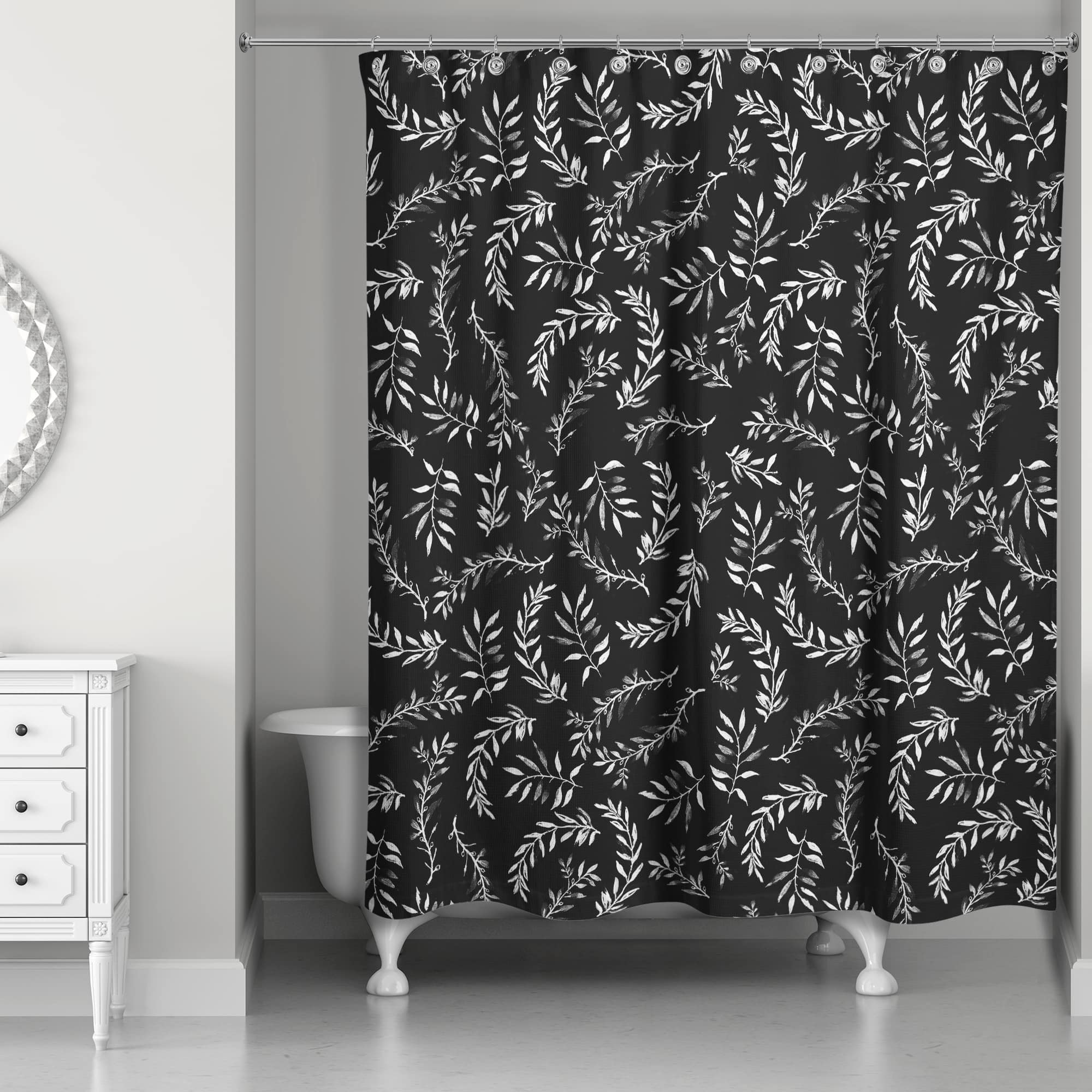 Swirly Leaves Shower Curtain