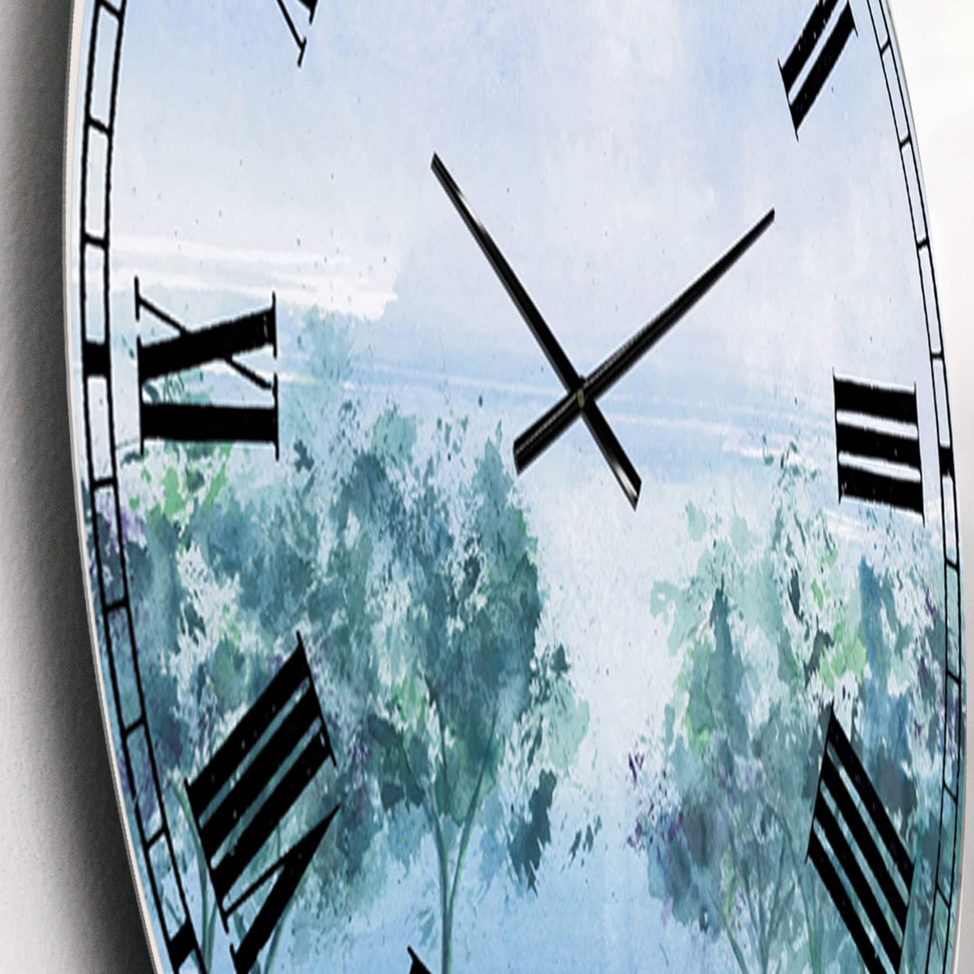 Designart 'Tree Across The Lake Traditional Wall Clock
