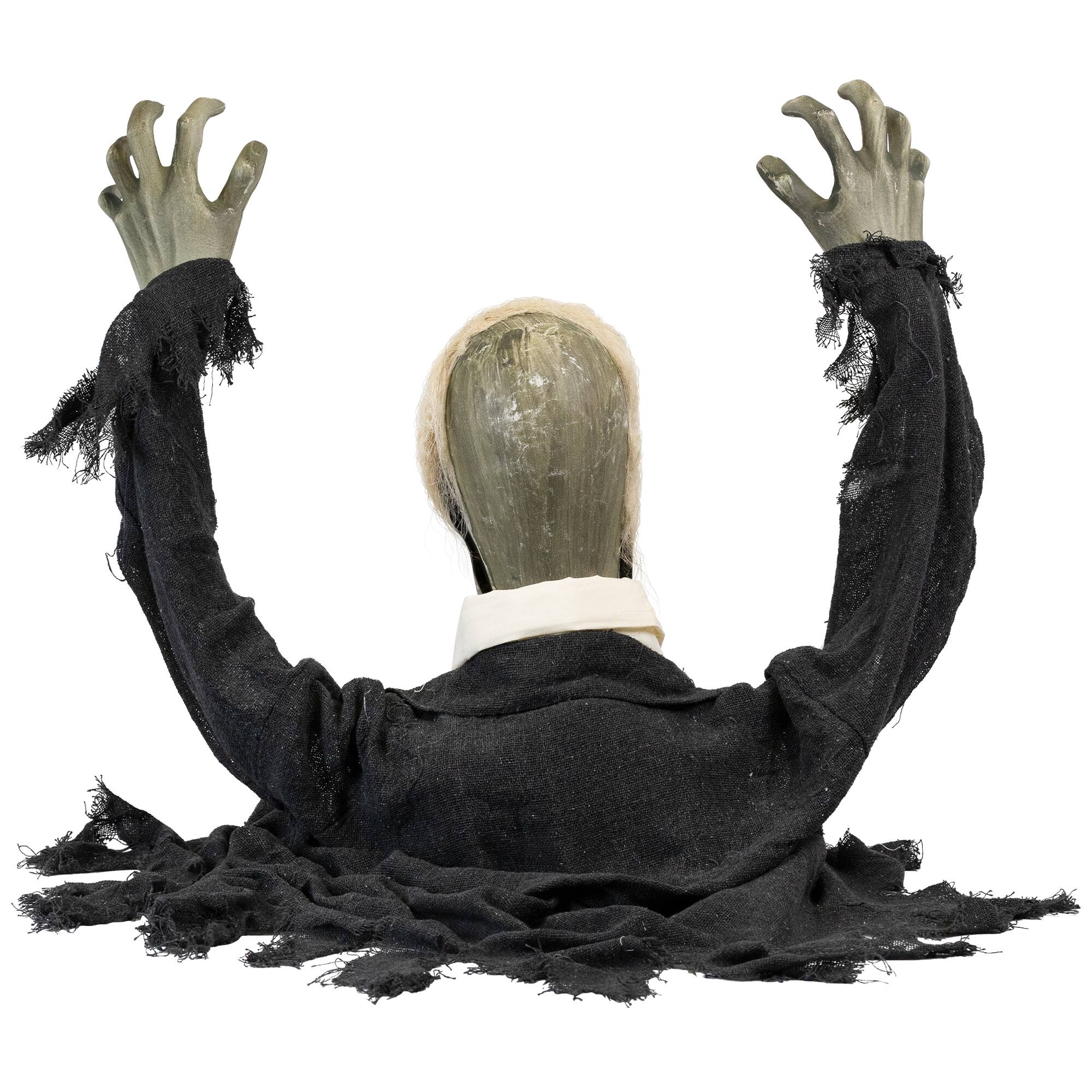 19" Lighted & Animated Groundbreaking Zombie Halloween Decoration