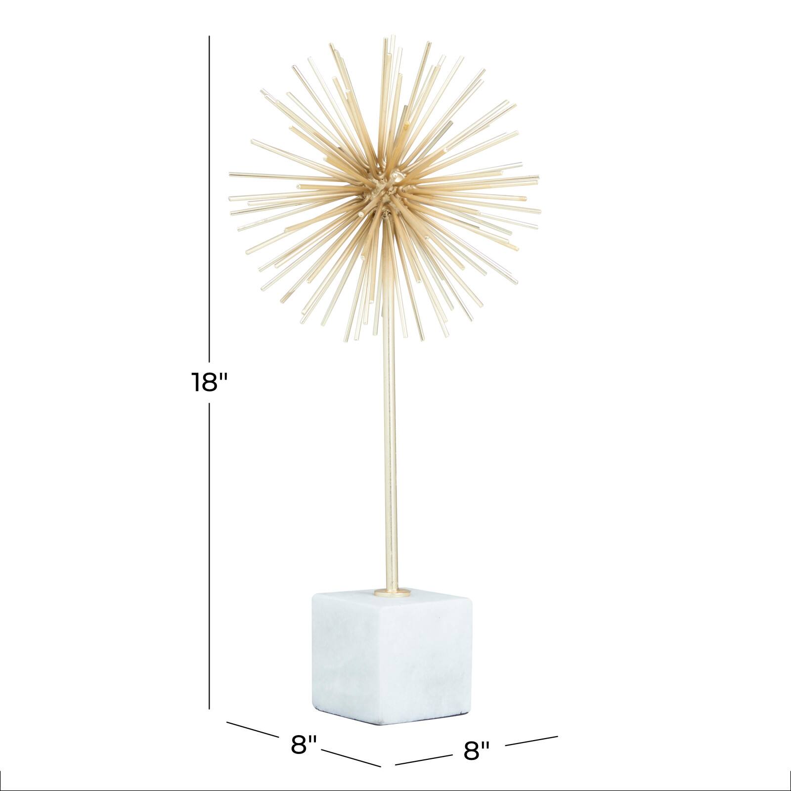 CosmoLiving by Cosmopolitan Gold Marble Glam Sculpture, 8" x 8" x 8"