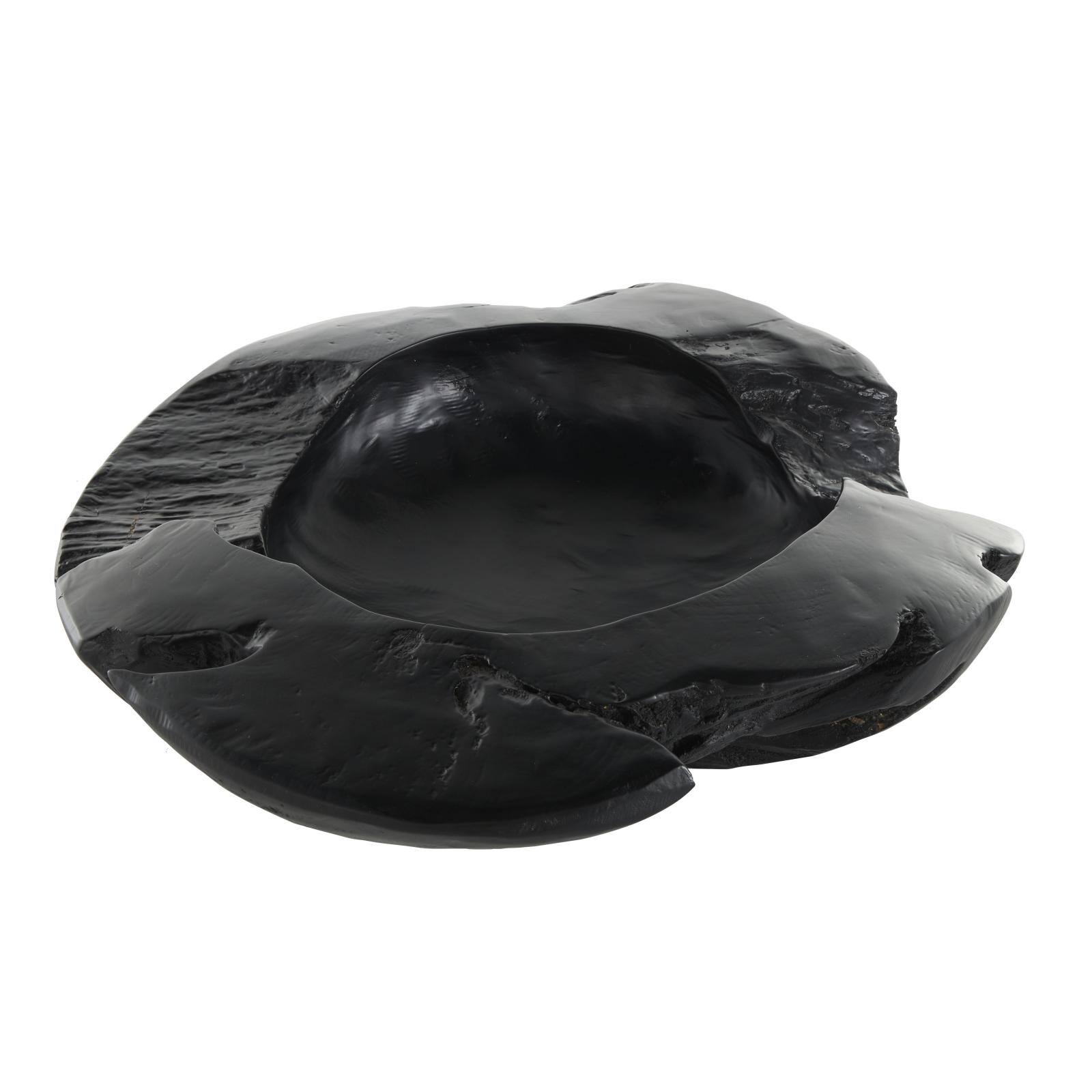 17.75" Black Teak Wood Handmade Live Edge Decorative Bowl