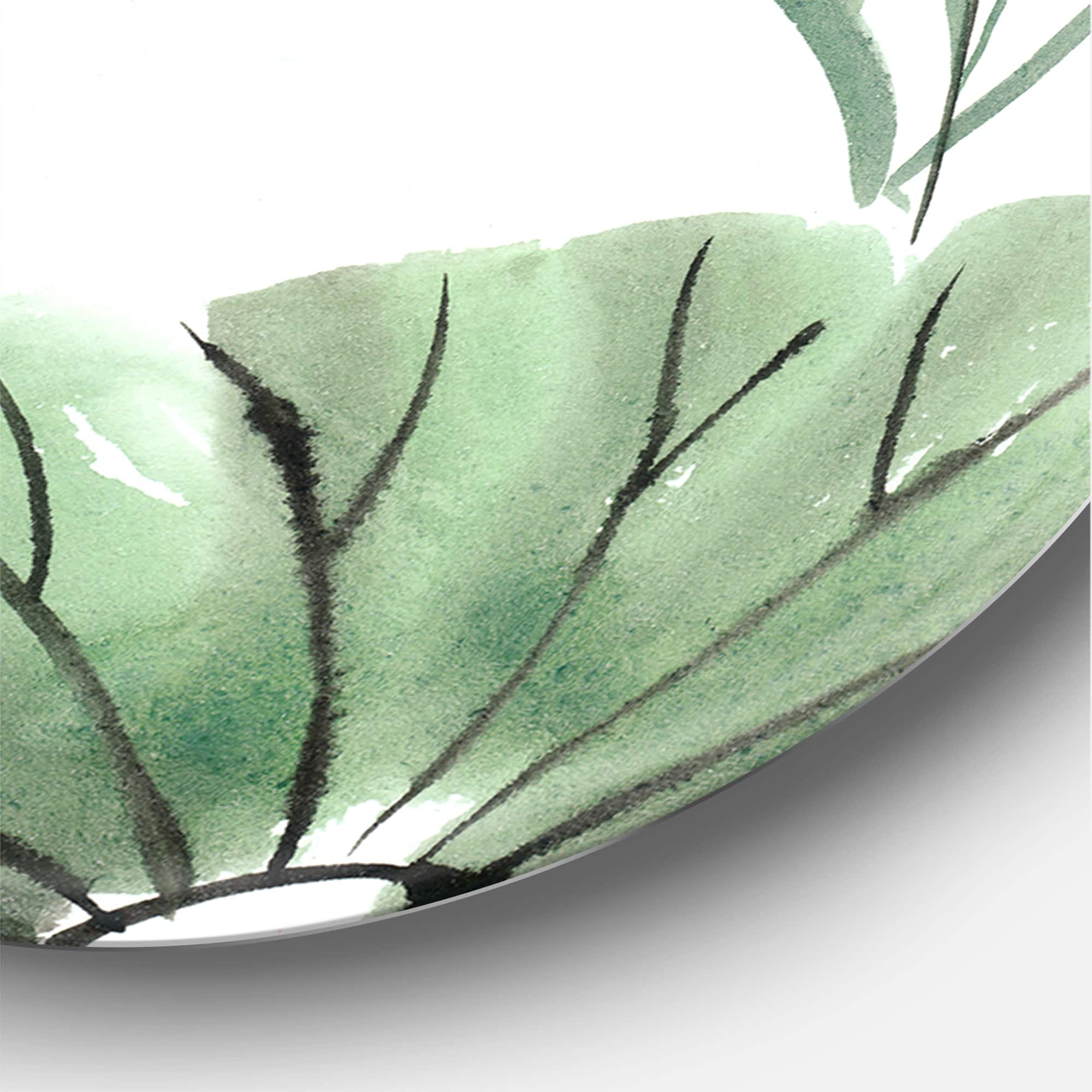 Designart - Vintage Goldfish and The Lotus Leaf - Nautical & Coastal Metal Circle Wall Art