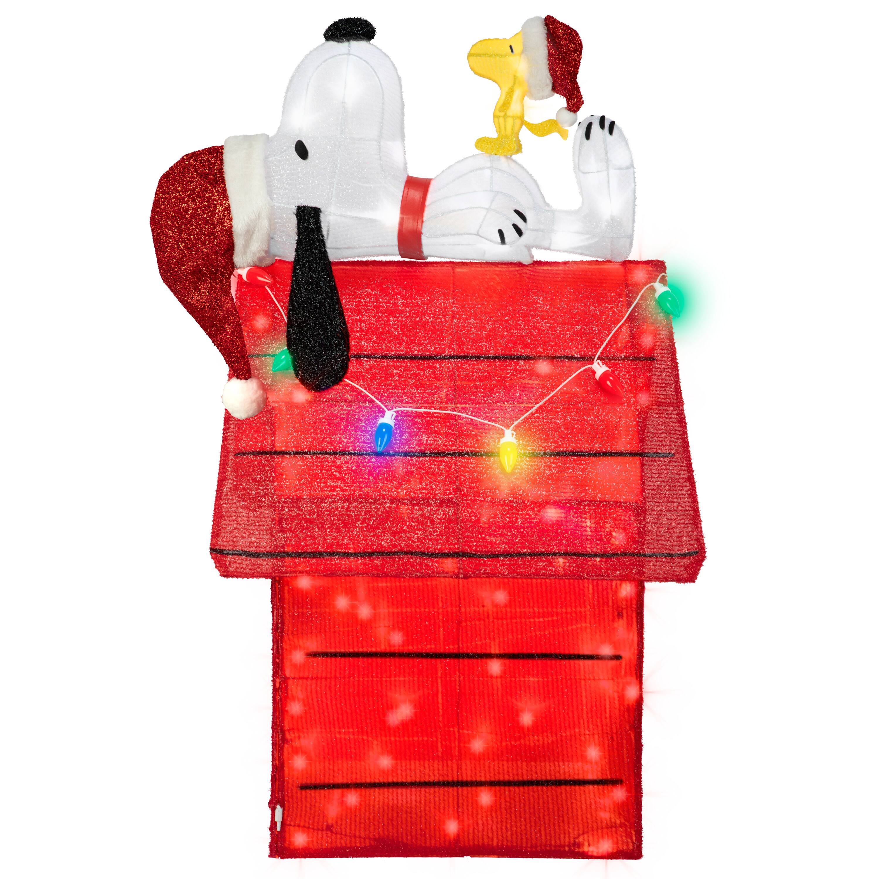 40.25" Peanuts® Snoopy on Doghouse 3D Tinsel Lighted Yard Décor