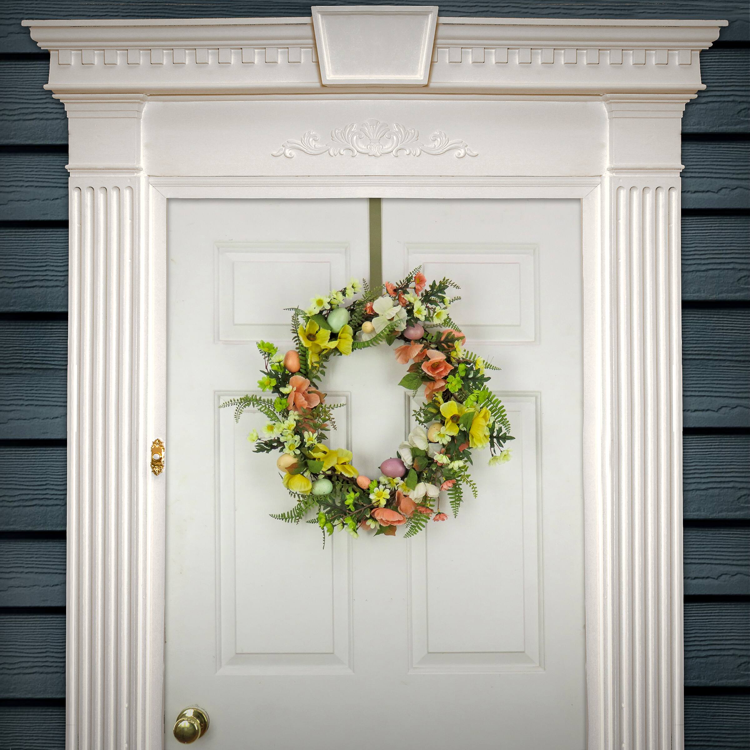 22" Ferns & Flowers Easter Wreath