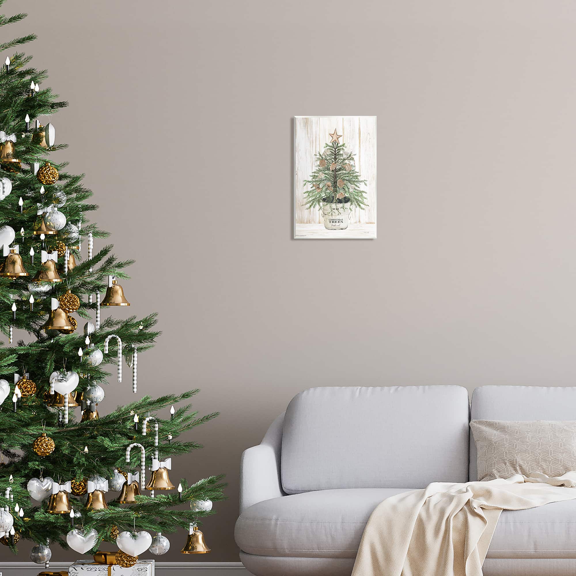 Stupell Industries Rustic Seashell Christmas Tree Wall Plaque Art