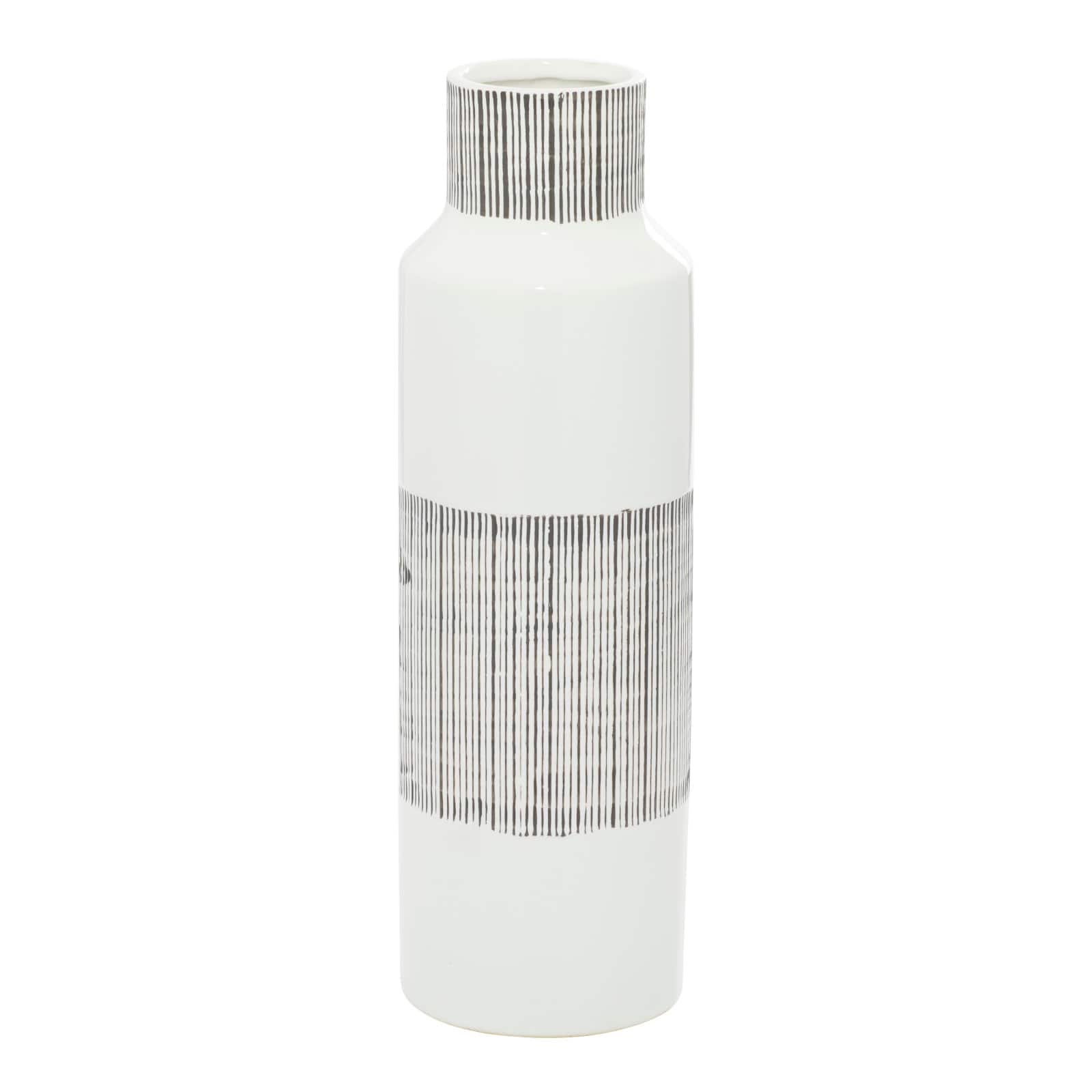 CosmoLiving by Cosmopolitan White Ceramic Modern Vase