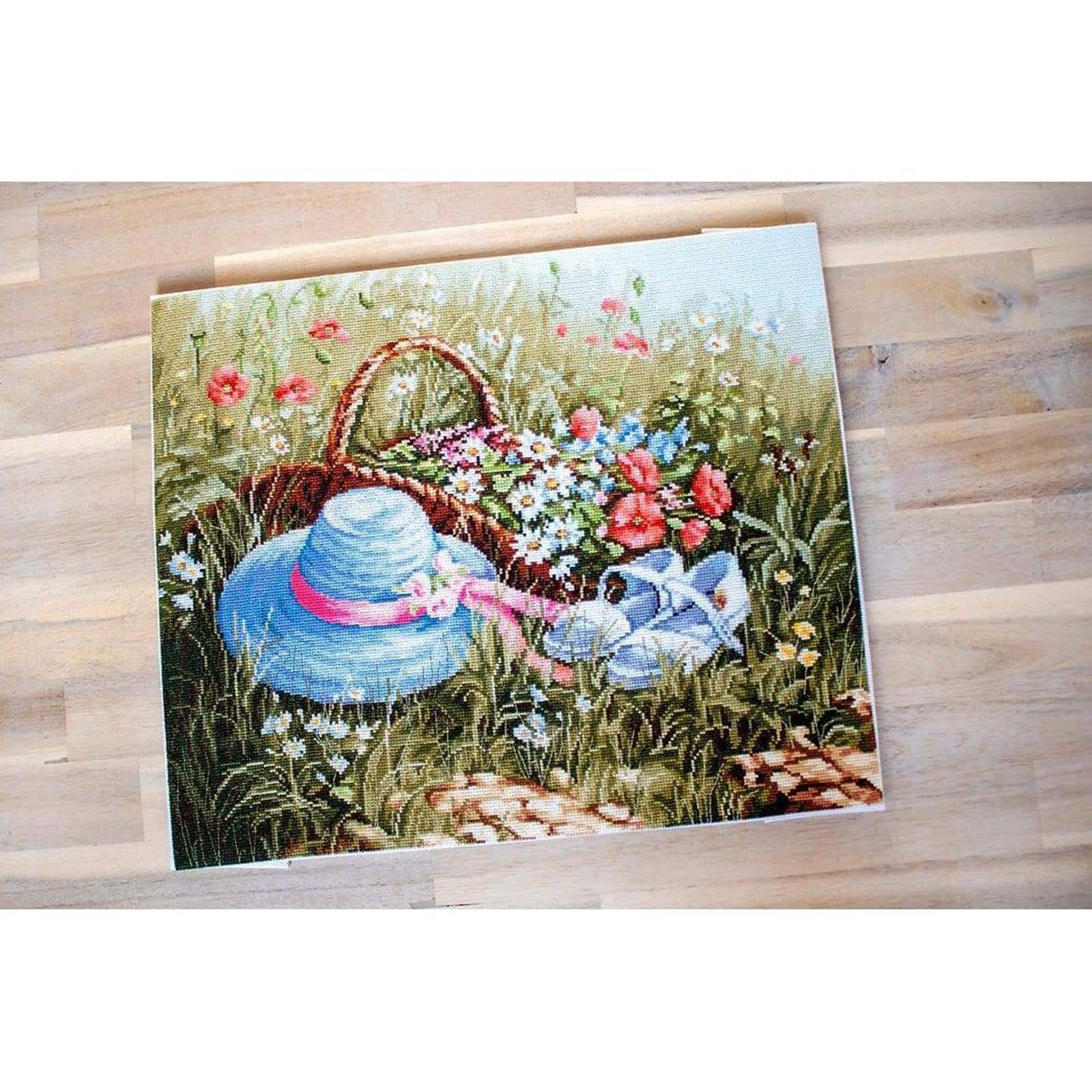 Luca-s Meadow With Poppies Counted Cross Stitch Kit
