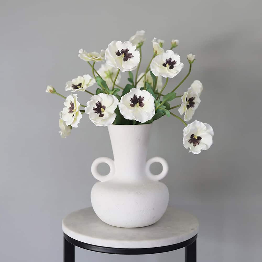 Prestige Botanicals 21" Faux White Pansy Stem