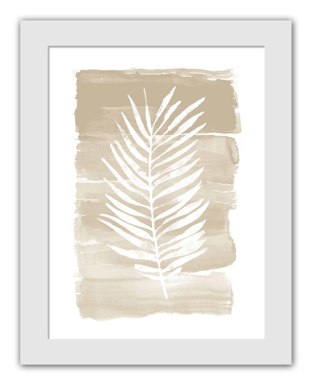 Watercolor Palm Wall Print in White Frame