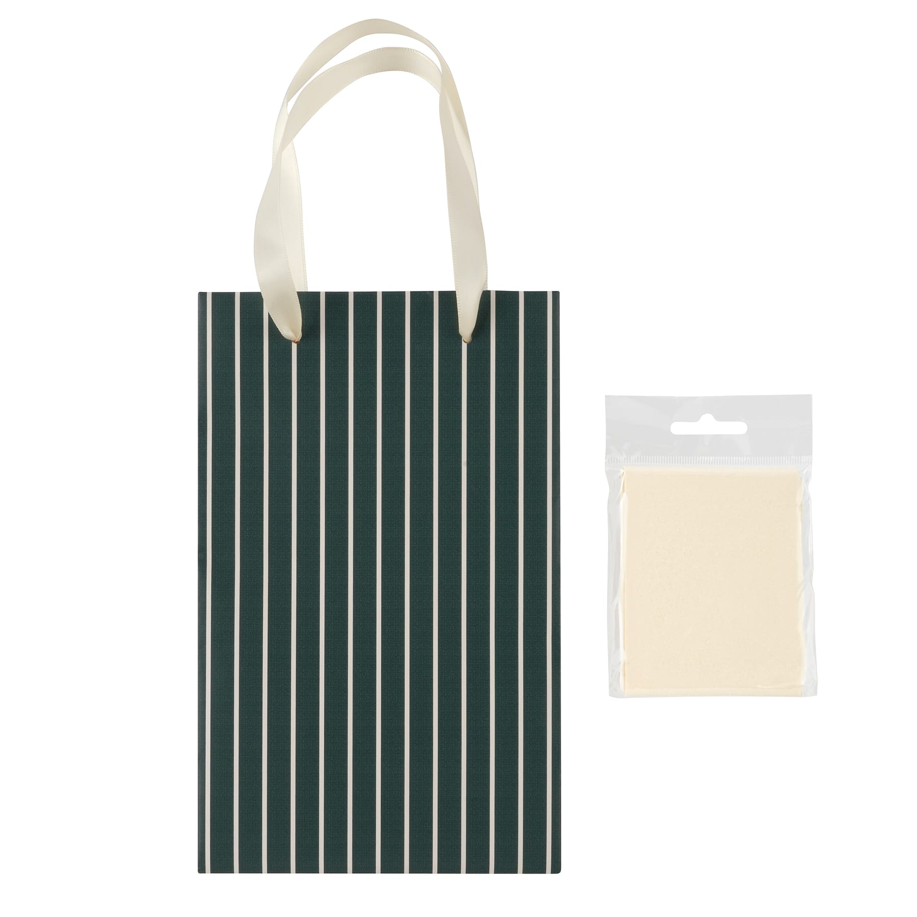 Dark Green Stripe Gift Bag & Tissue Set by Fab Finds™