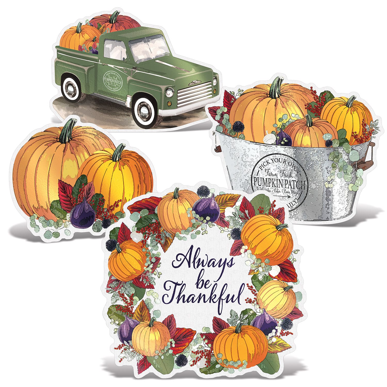 Beistle Foil Fall Thanksgiving Cutouts with Easels, 8ct.