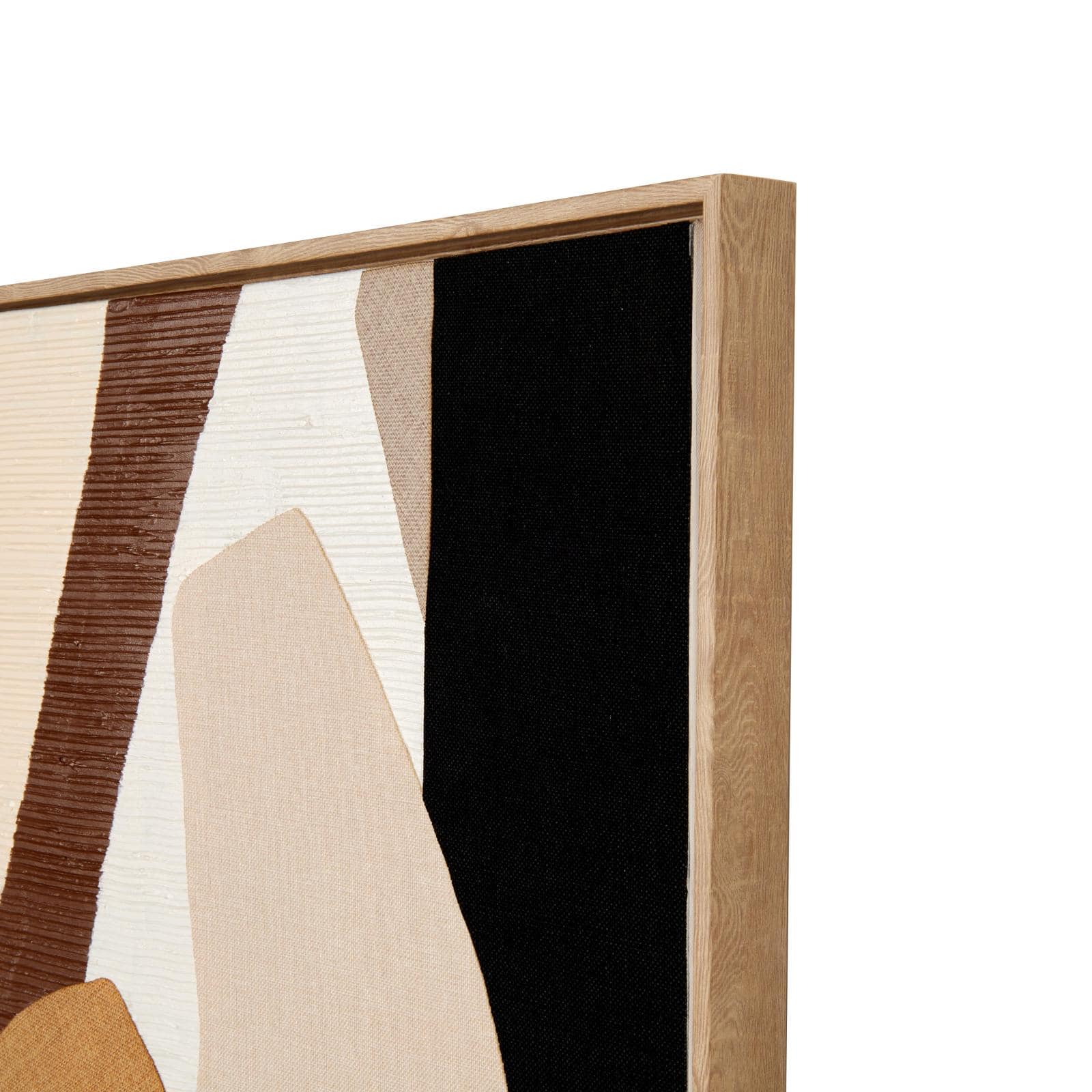 48" x 32" Brown Wooden Geometric Abstract Overlapping Circle Decorative Wall Art with Cream Accents