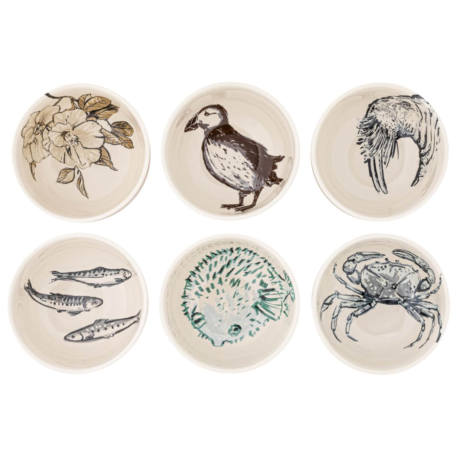 Hello Honey® 6" Sea Animal Designs Stoneware Cereal Bowl Dinnerware Set