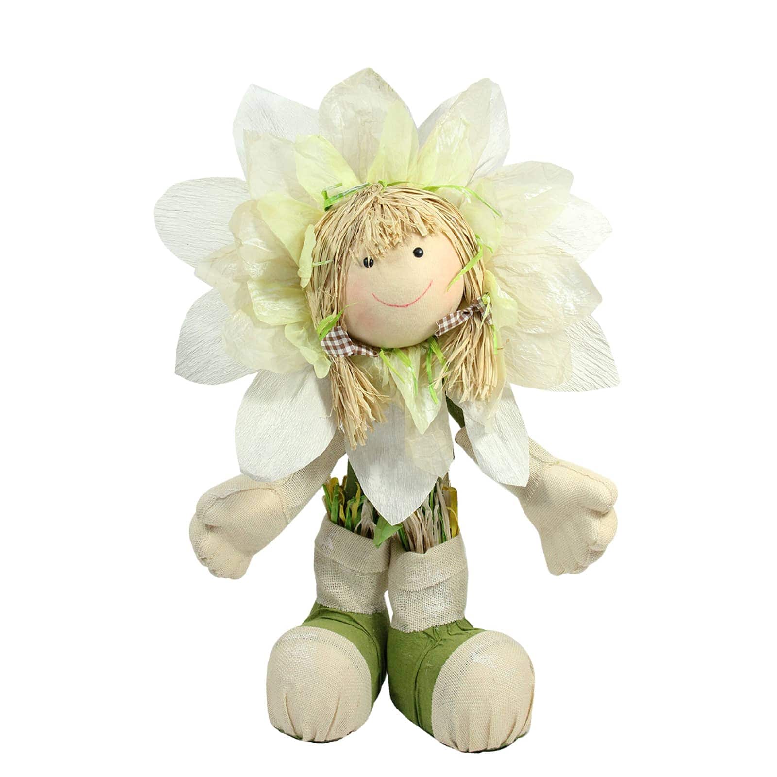 29" Ivory Spring Sunflower Girl Decorative Figure