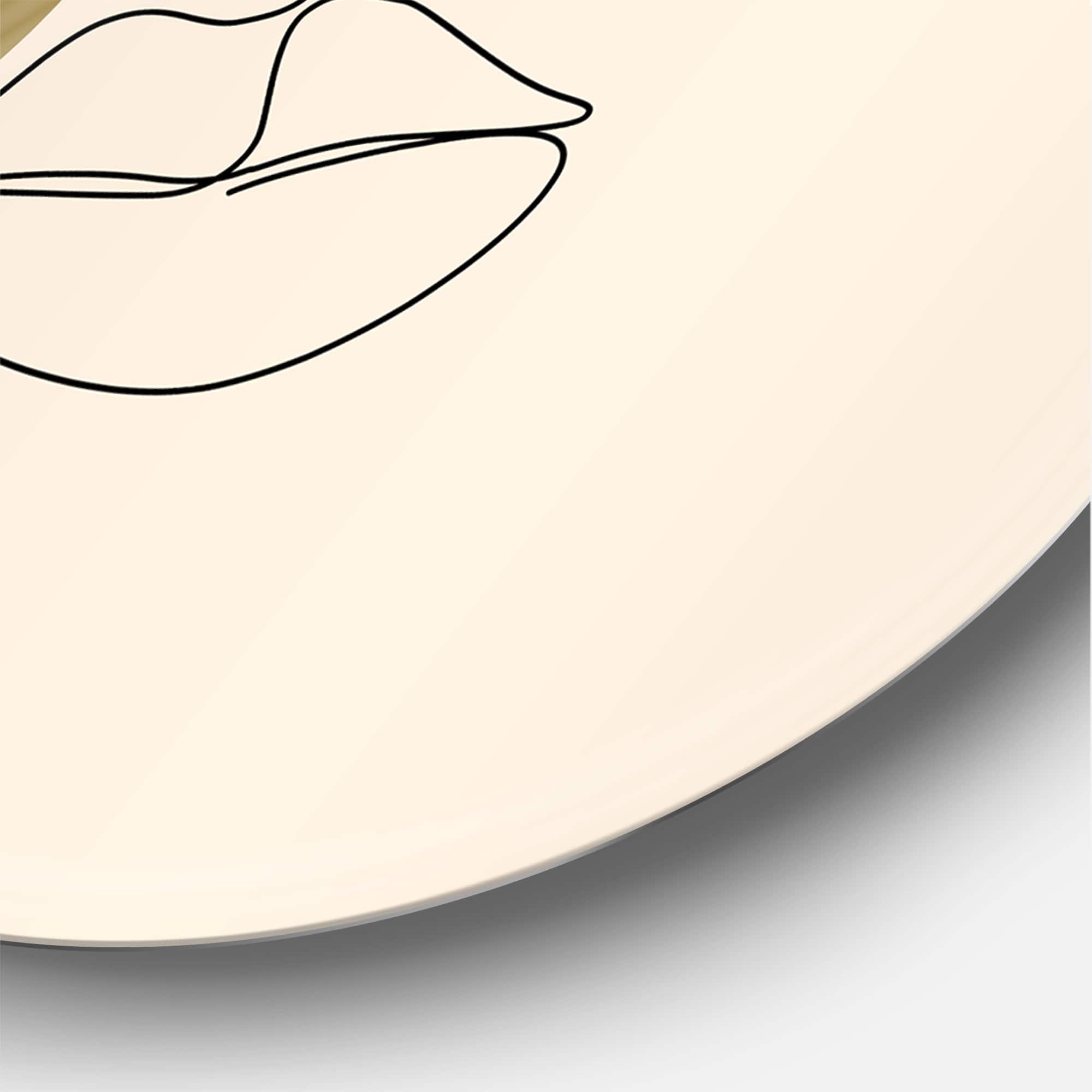 Designart - One Line Art Portrait of Woman In Terracotta Tones