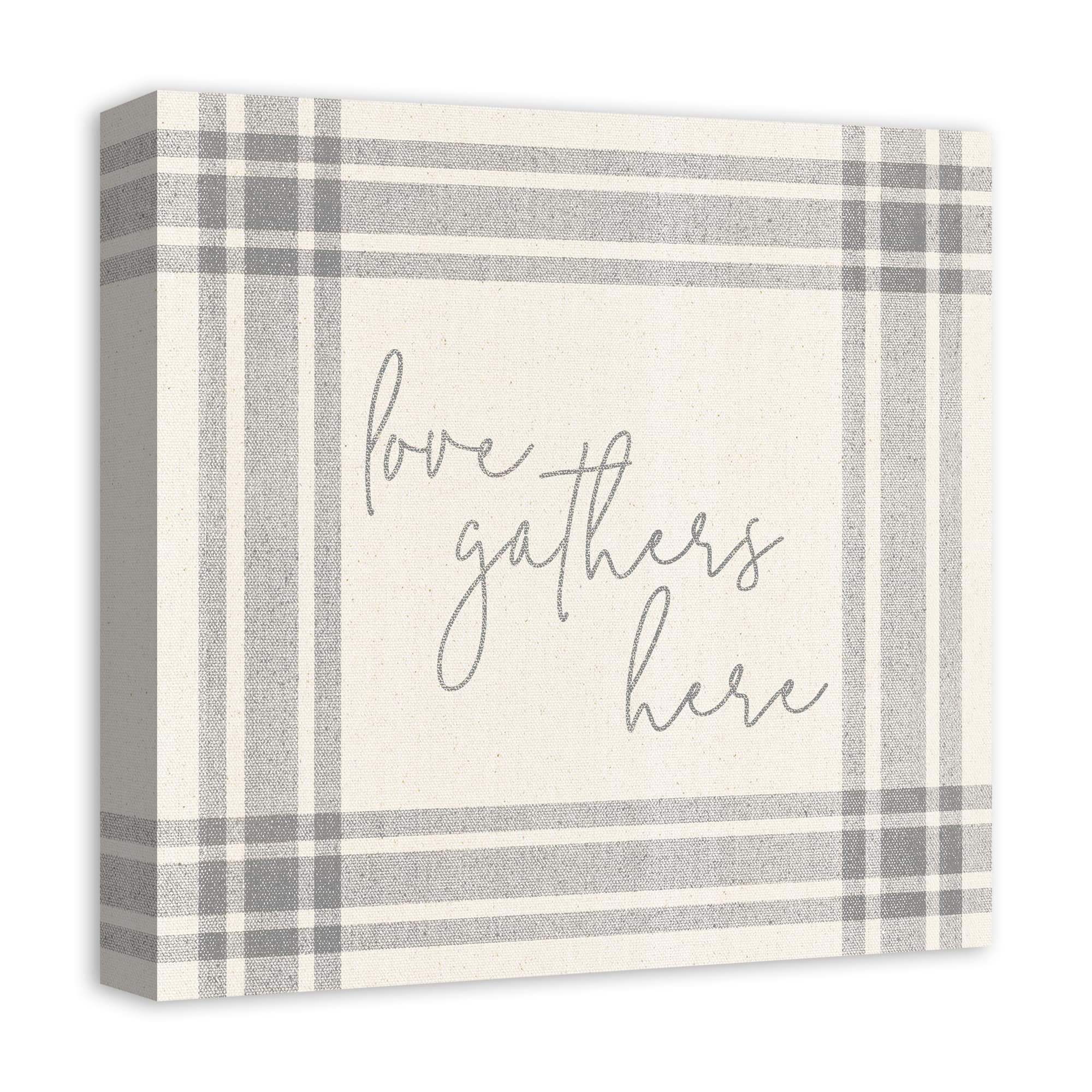 Love Gathers Here 16" x 16" Canvas Wall Art