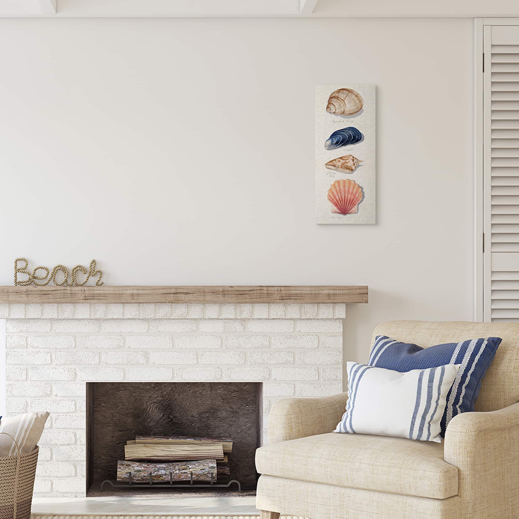 Stupell Industries Ocean Life Sea Shells Soft Beige Sand Canvas Wall Art