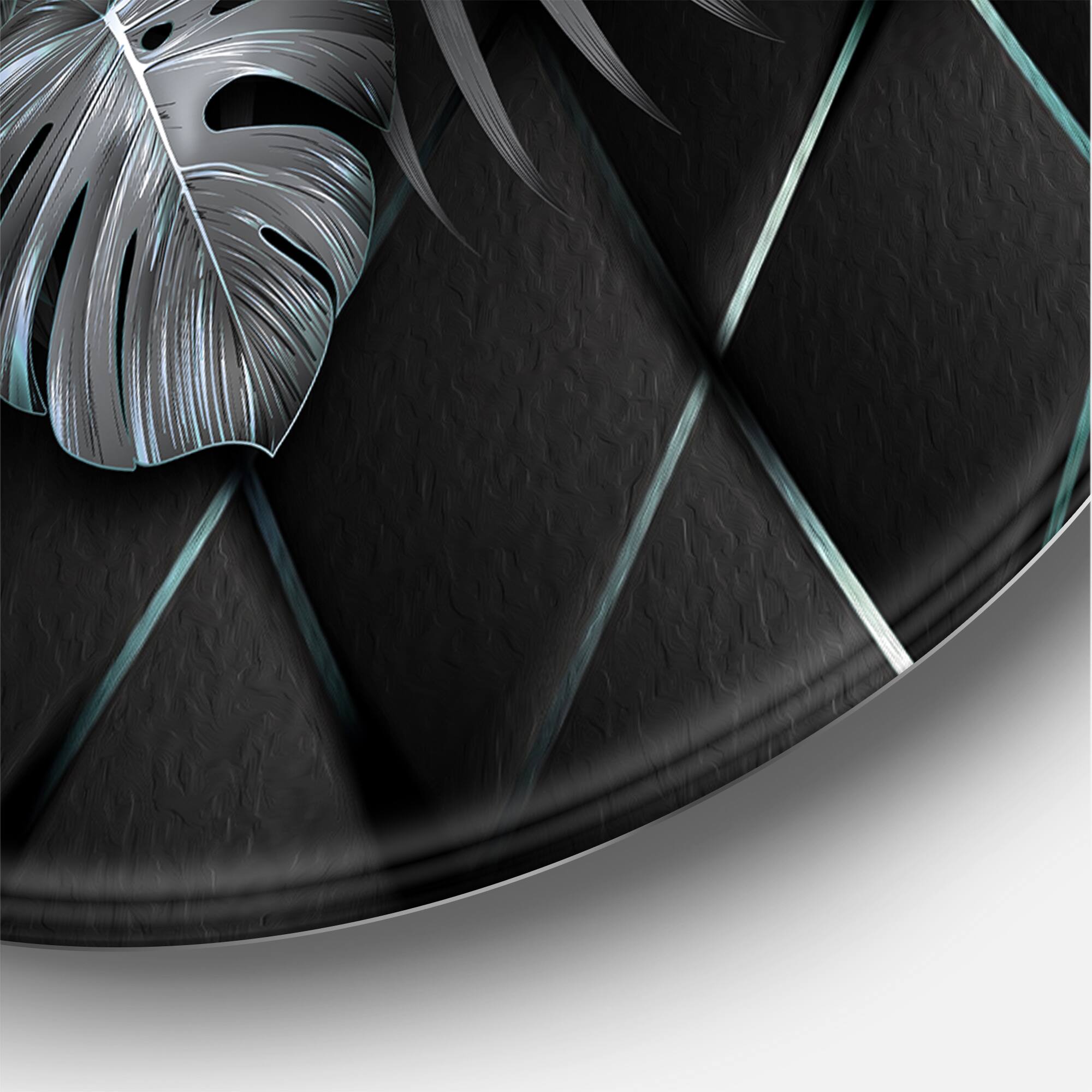 Designart - Black and Gold Tropical Leaves I