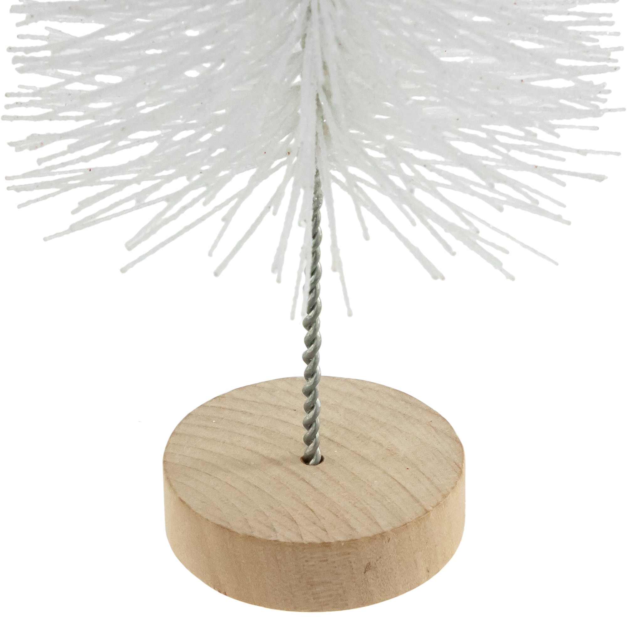 12" Red &  White Glittered Bottlebrush Christmas Tree