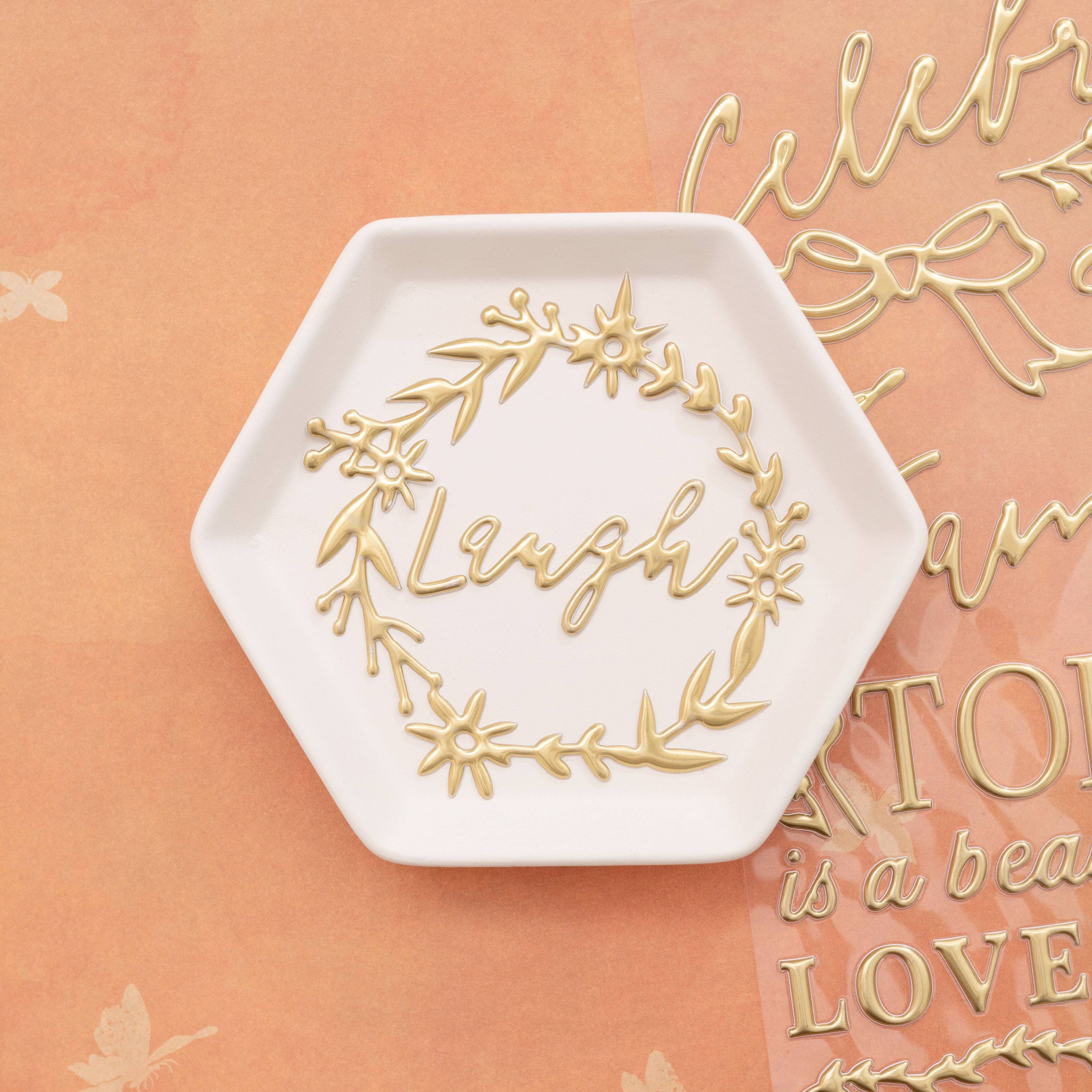 K & Company Antique Garden Metallic Gold Dimensional Puffy Stickers