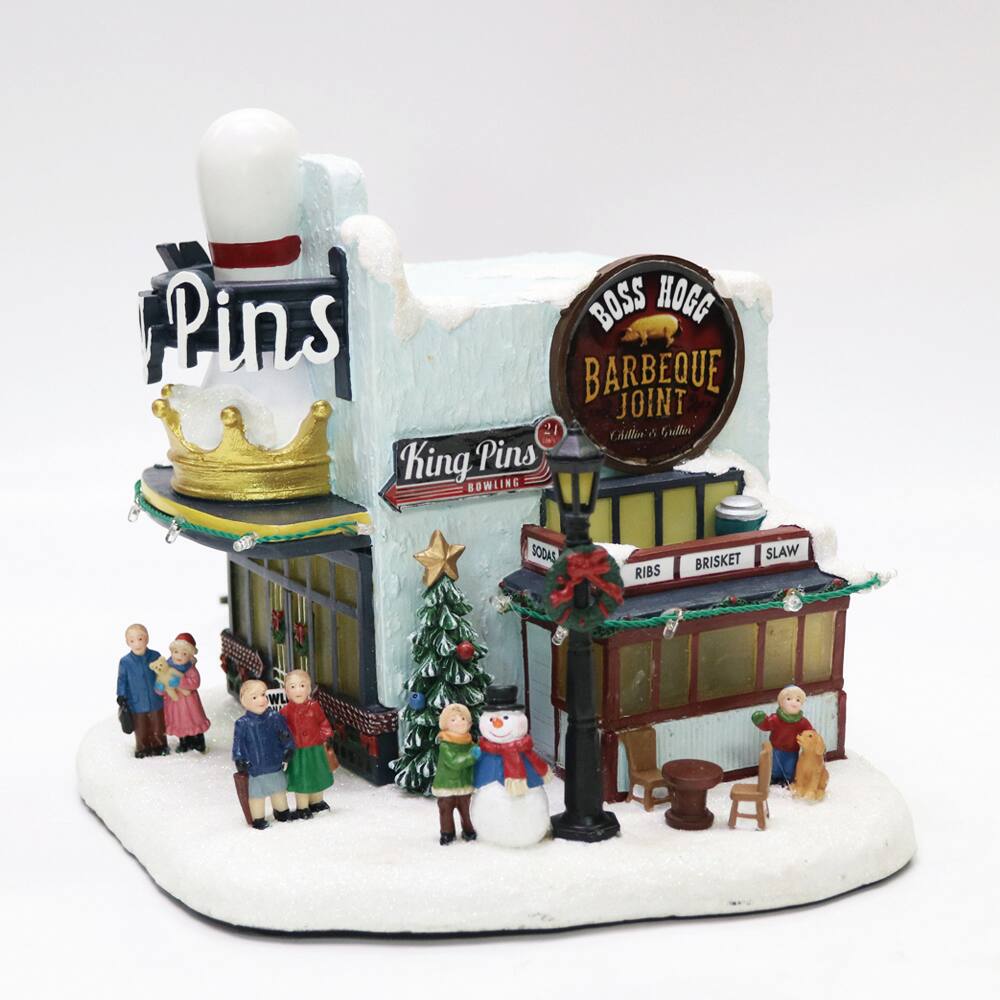 Moments in Time 8.4" King Pins Bowling Alley & Boss Hogg Barbeque Joint Décor